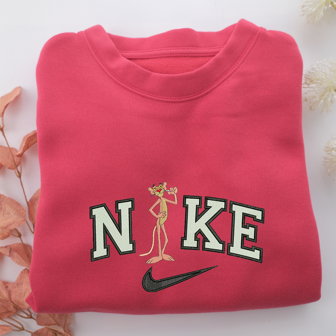 Nike Pink Panther v2 Nike Embroidered Sweatshirt, Nike Movie Inspired, Valentine's Day Gifts Idea For Him Her