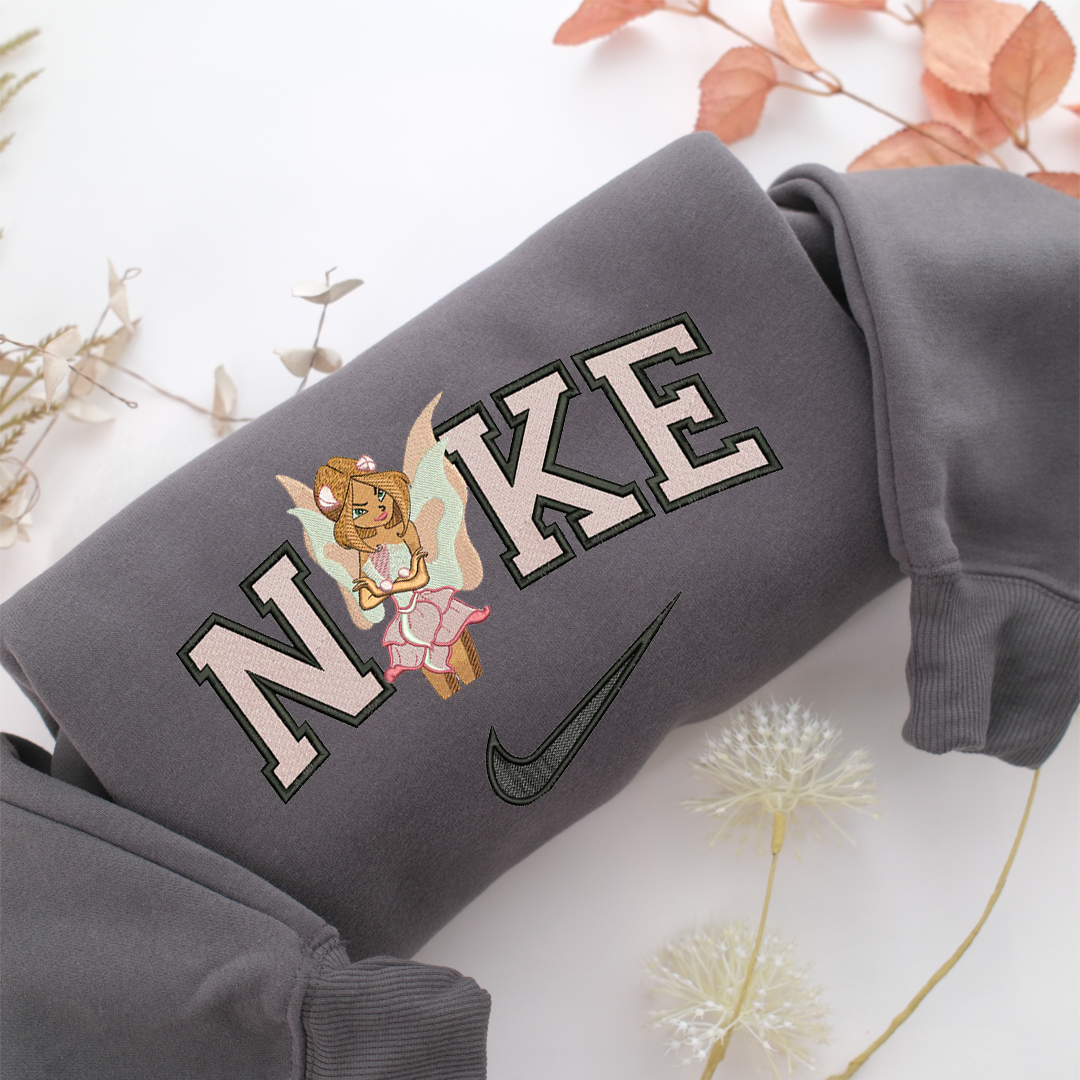 Nike Winx Flora Nike Embroidered Sweatshirt, Nike Movie Inspired, Valentine's Day Gifts Idea For Him Her