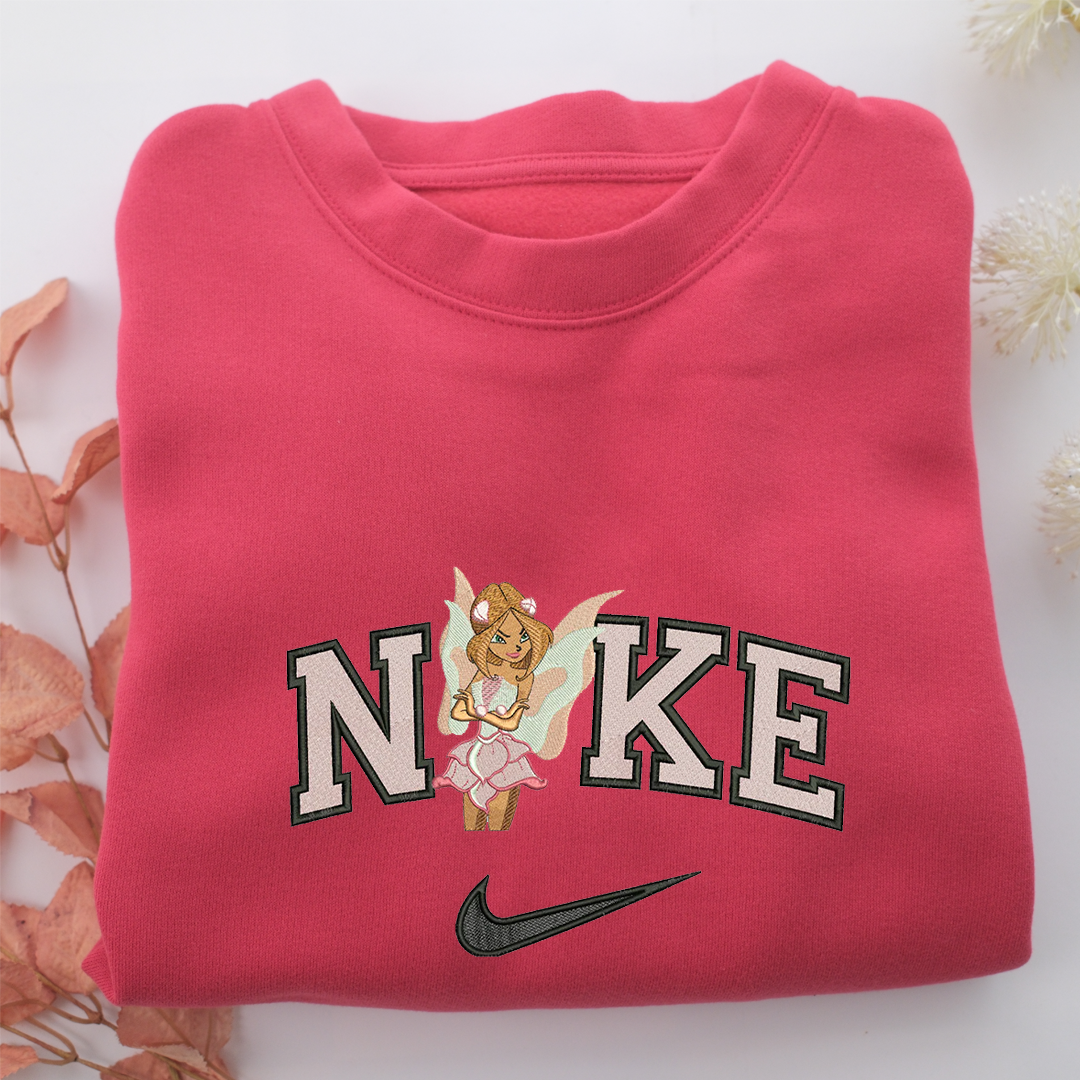 Nike Winx Flora Nike Embroidered Sweatshirt, Nike Movie Inspired, Valentine's Day Gifts Idea For Him Her
