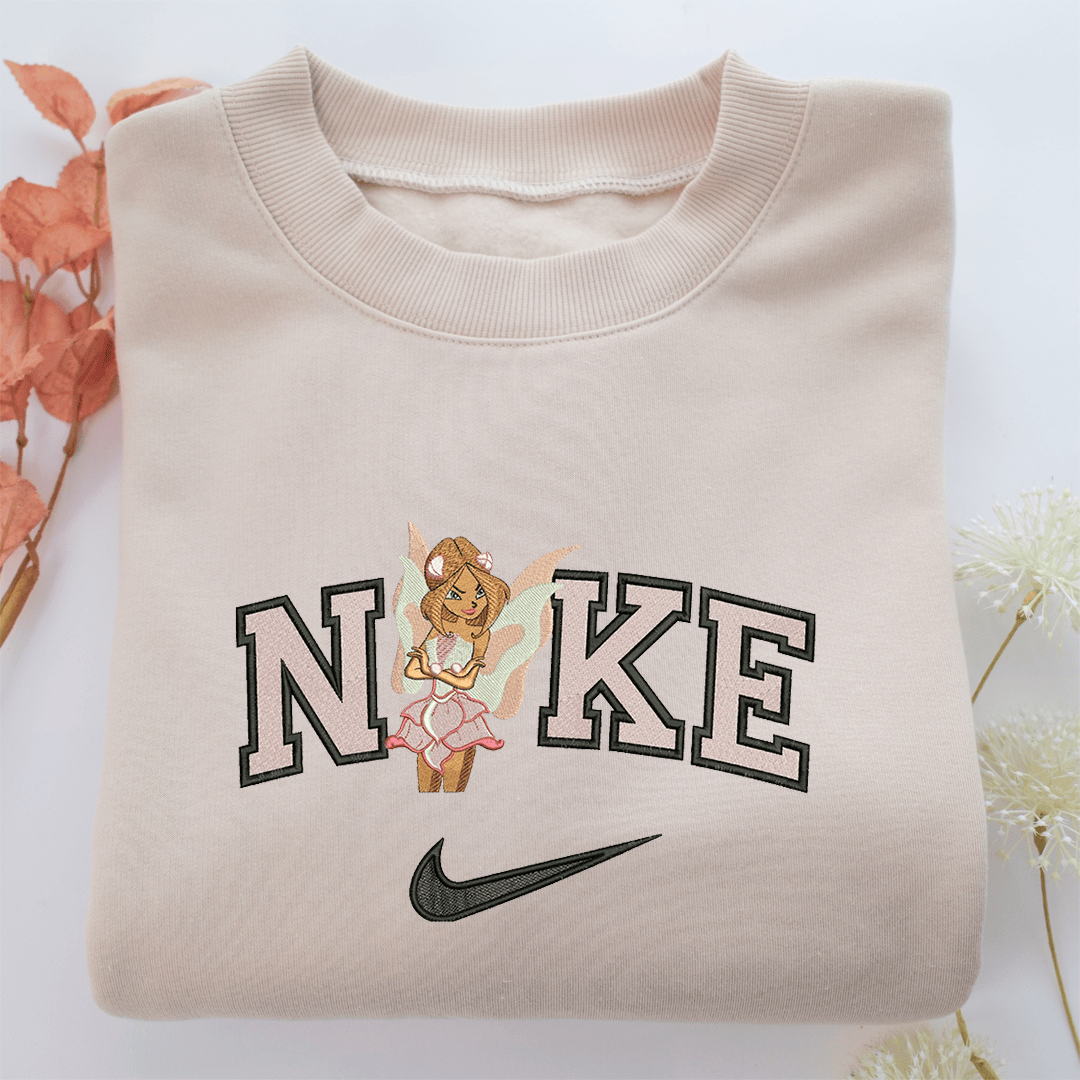 Nike Winx Flora Nike Embroidered Sweatshirt, Nike Movie Inspired, Valentine's Day Gifts Idea For Him Her