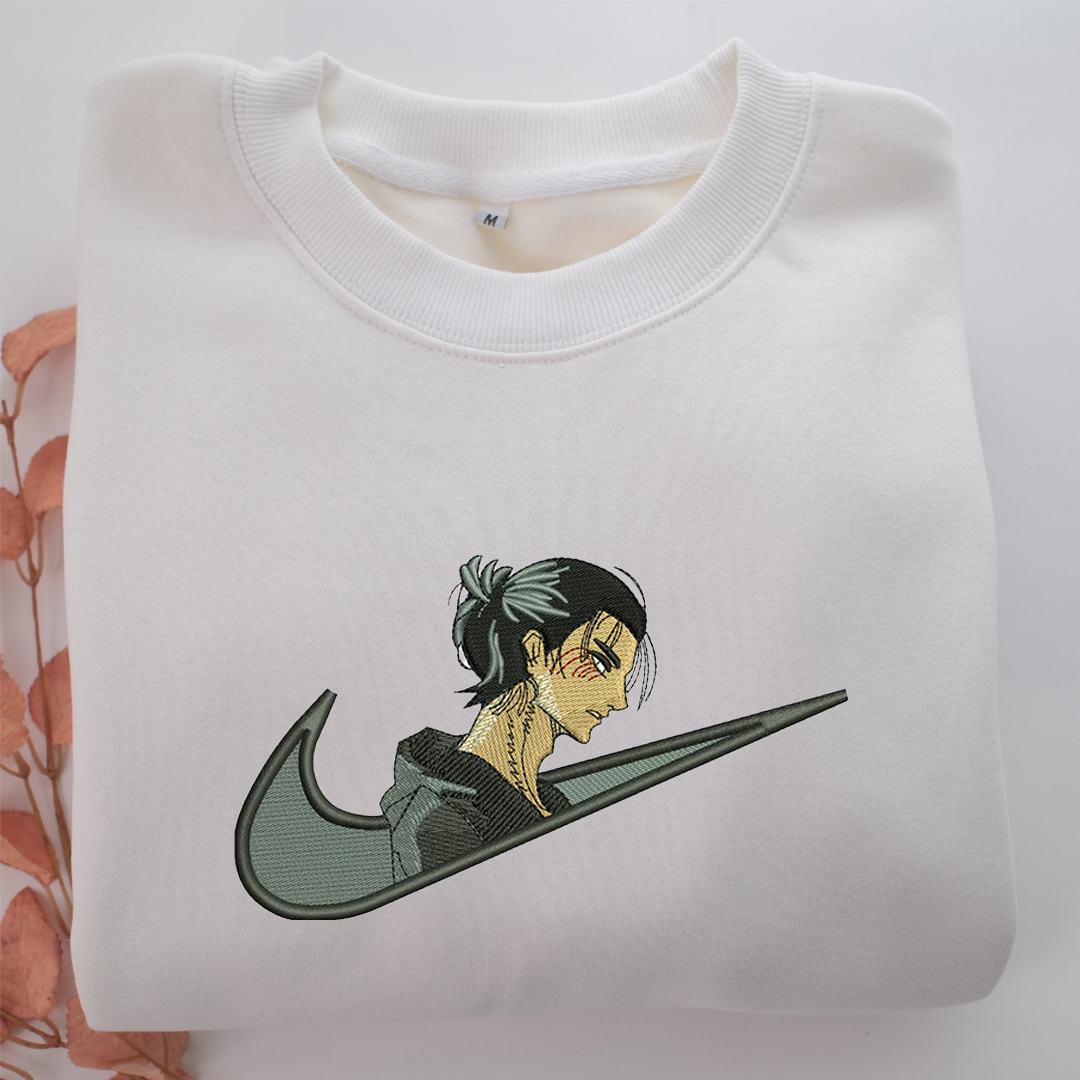 Eren Yeager Swoosh Nike Embroidered Sweatshirt, Nike Movie Inspired, Valentine's Day Gifts Idea For Him Her