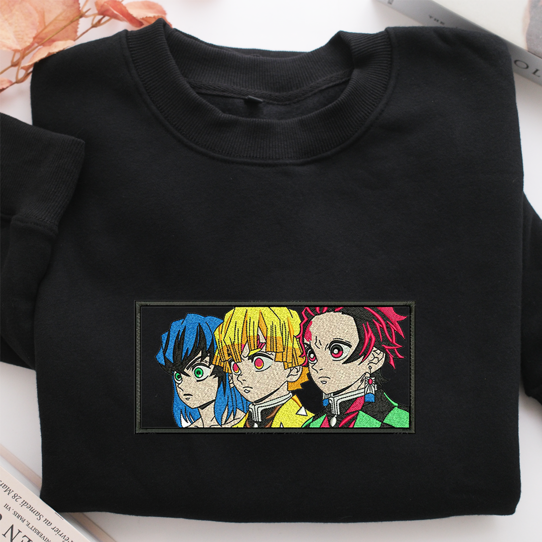 Demon Slayer Nike Embroidered Sweatshirt, Nike Movie Inspired, Valentine's Day Gifts Idea For Him Her