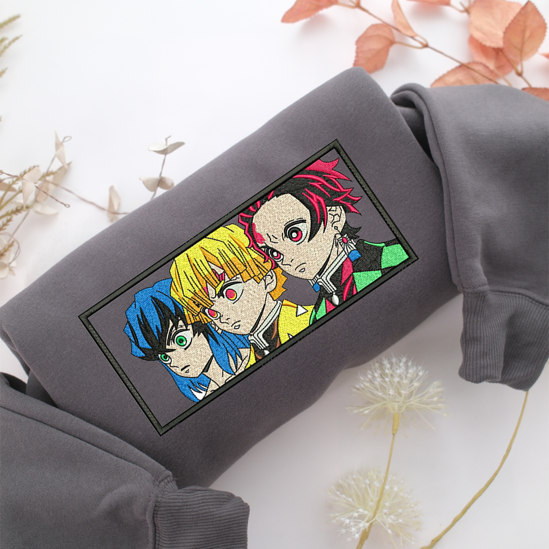 Demon Slayer Nike Embroidered Sweatshirt, Nike Movie Inspired, Valentine's Day Gifts Idea For Him Her