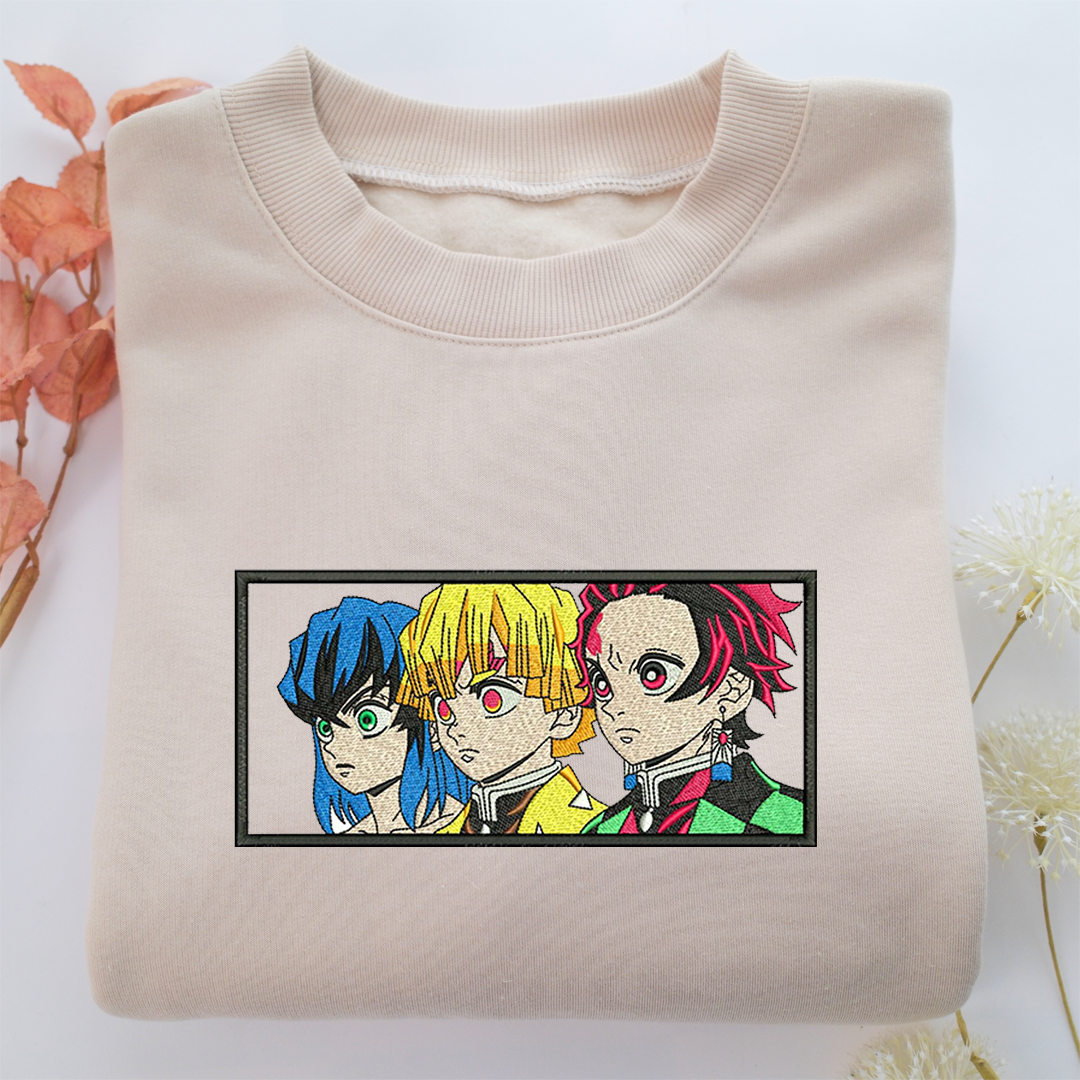 Demon Slayer Nike Embroidered Sweatshirt, Nike Movie Inspired, Valentine's Day Gifts Idea For Him Her