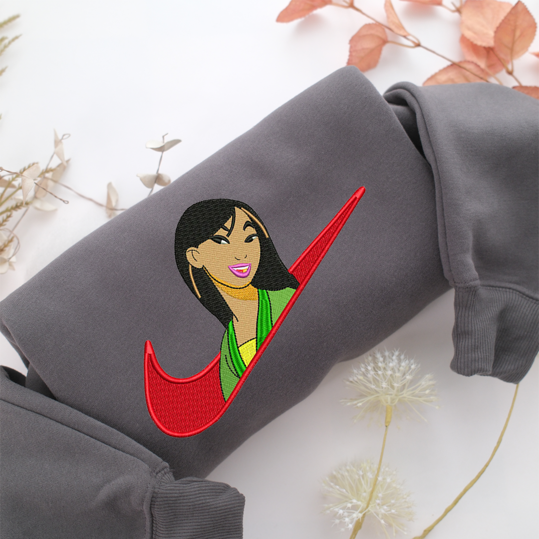 Mulan Swoosh Nike Embroidered Sweatshirt, Nike Movie Inspired, Valentine's Day Gifts Idea For Him Her
