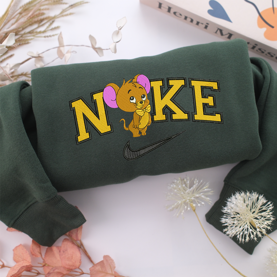Chibi Jerry Disneyland Nike Embroidered Sweatshirt, Nike Movie Inspired, Valentine's Day Gifts Idea For Him Her
