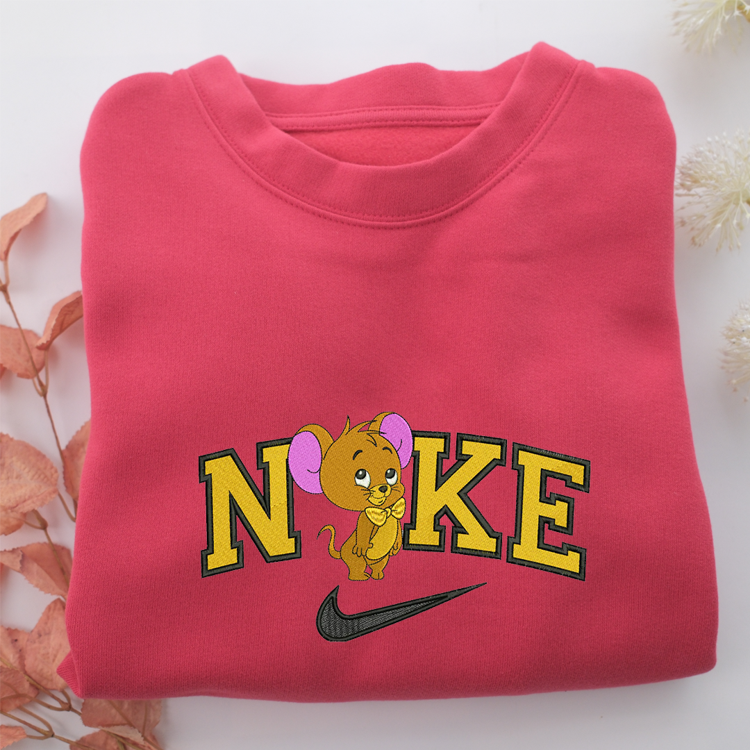 Chibi Jerry Disneyland Nike Embroidered Sweatshirt, Nike Movie Inspired, Valentine's Day Gifts Idea For Him Her