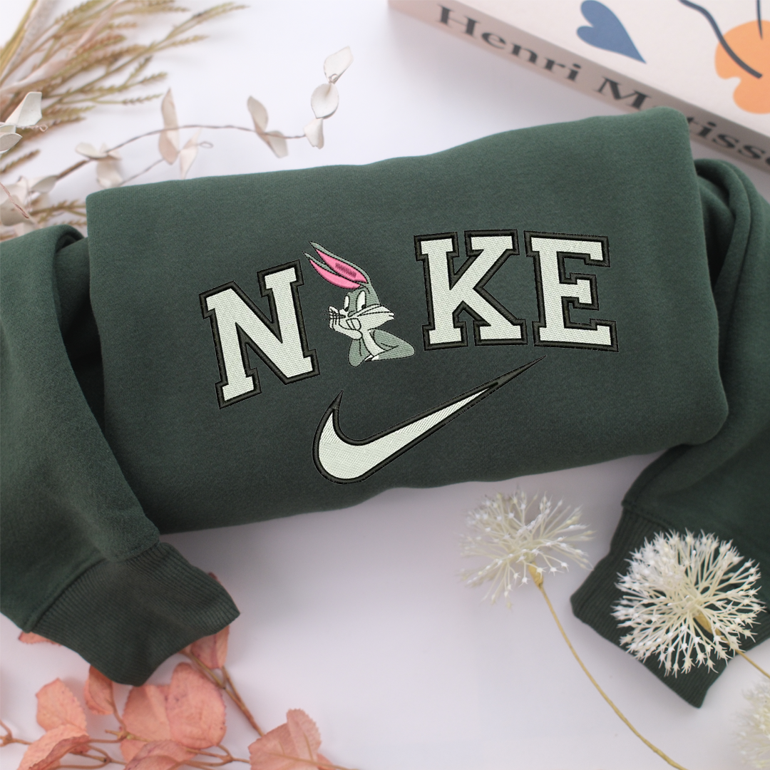 Bunny Nike Embroidered Sweatshirt, Nike Movie Inspired, Valentine's Day Gifts Idea For Him Her