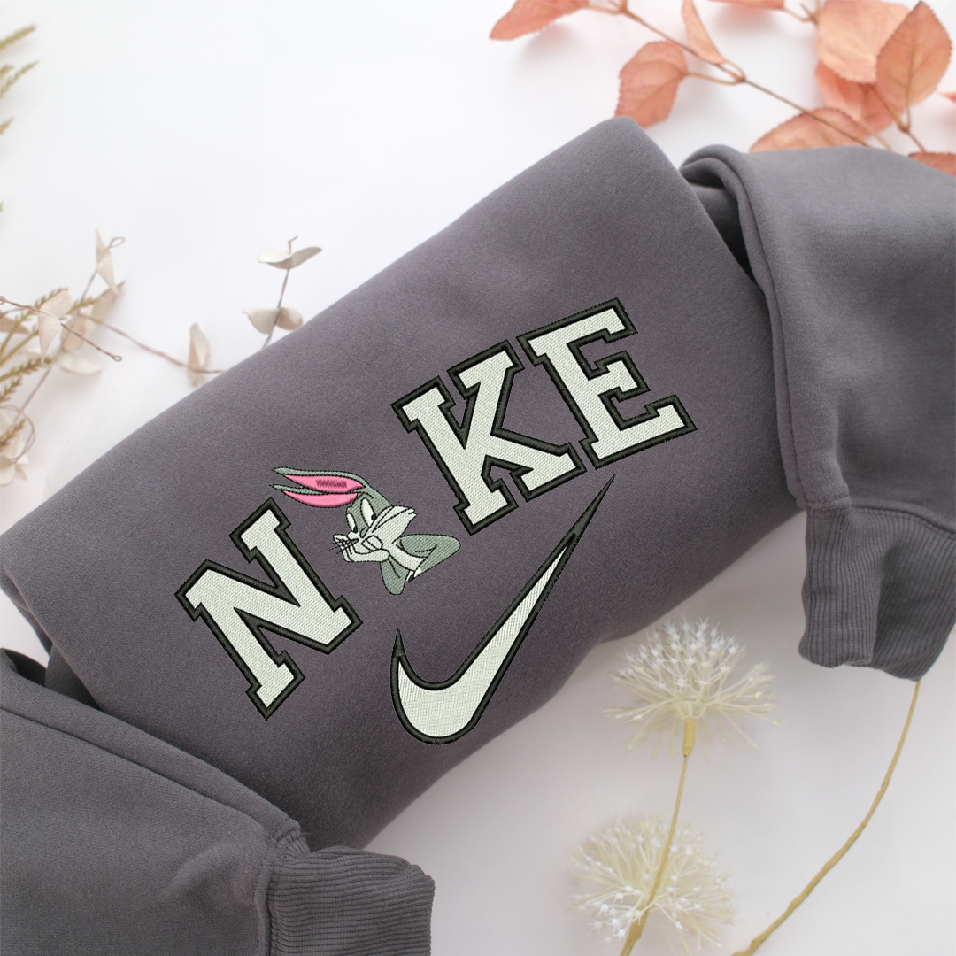 Bunny Nike Embroidered Sweatshirt, Nike Movie Inspired, Valentine's Day Gifts Idea For Him Her
