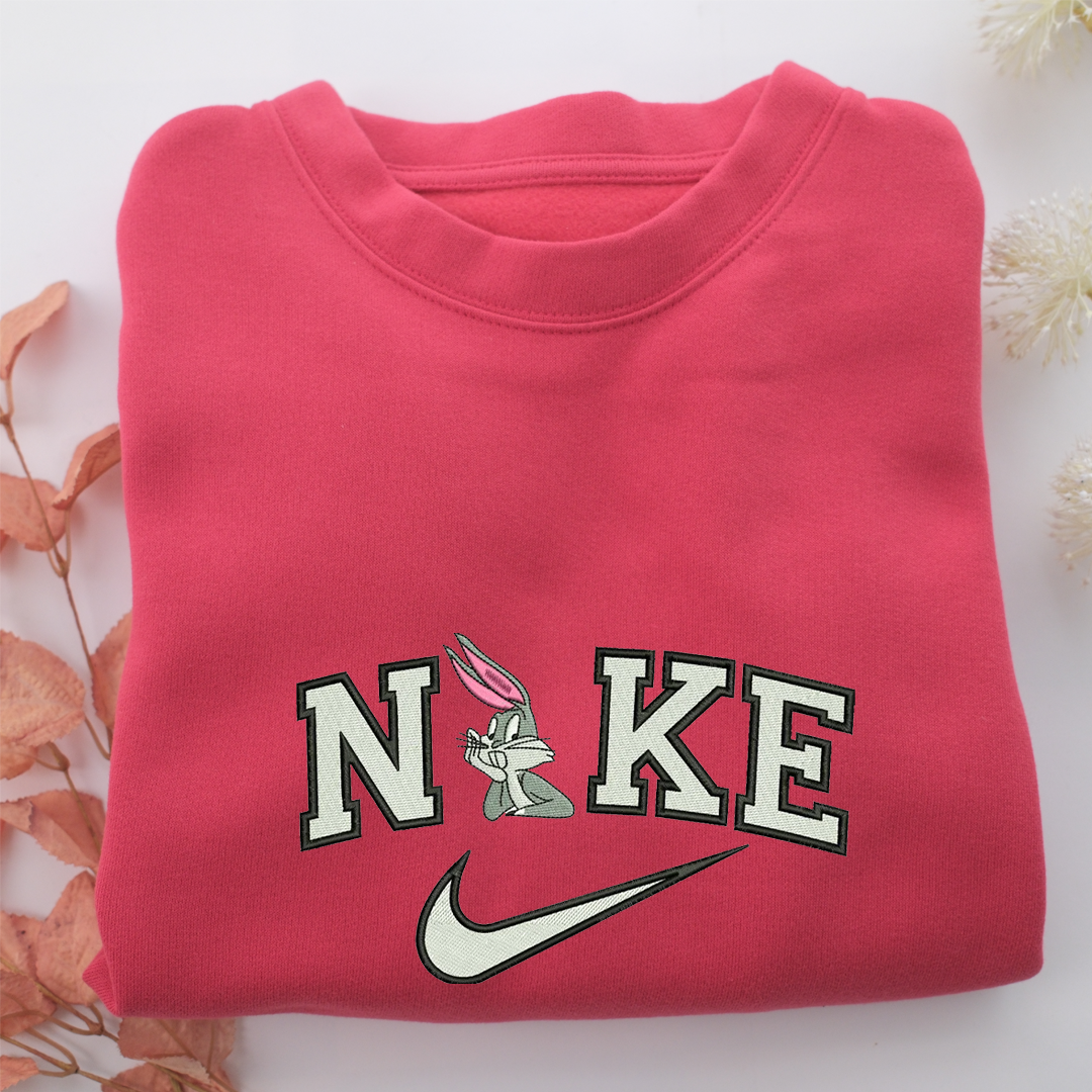 Bunny Nike Embroidered Sweatshirt, Nike Movie Inspired, Valentine's Day Gifts Idea For Him Her