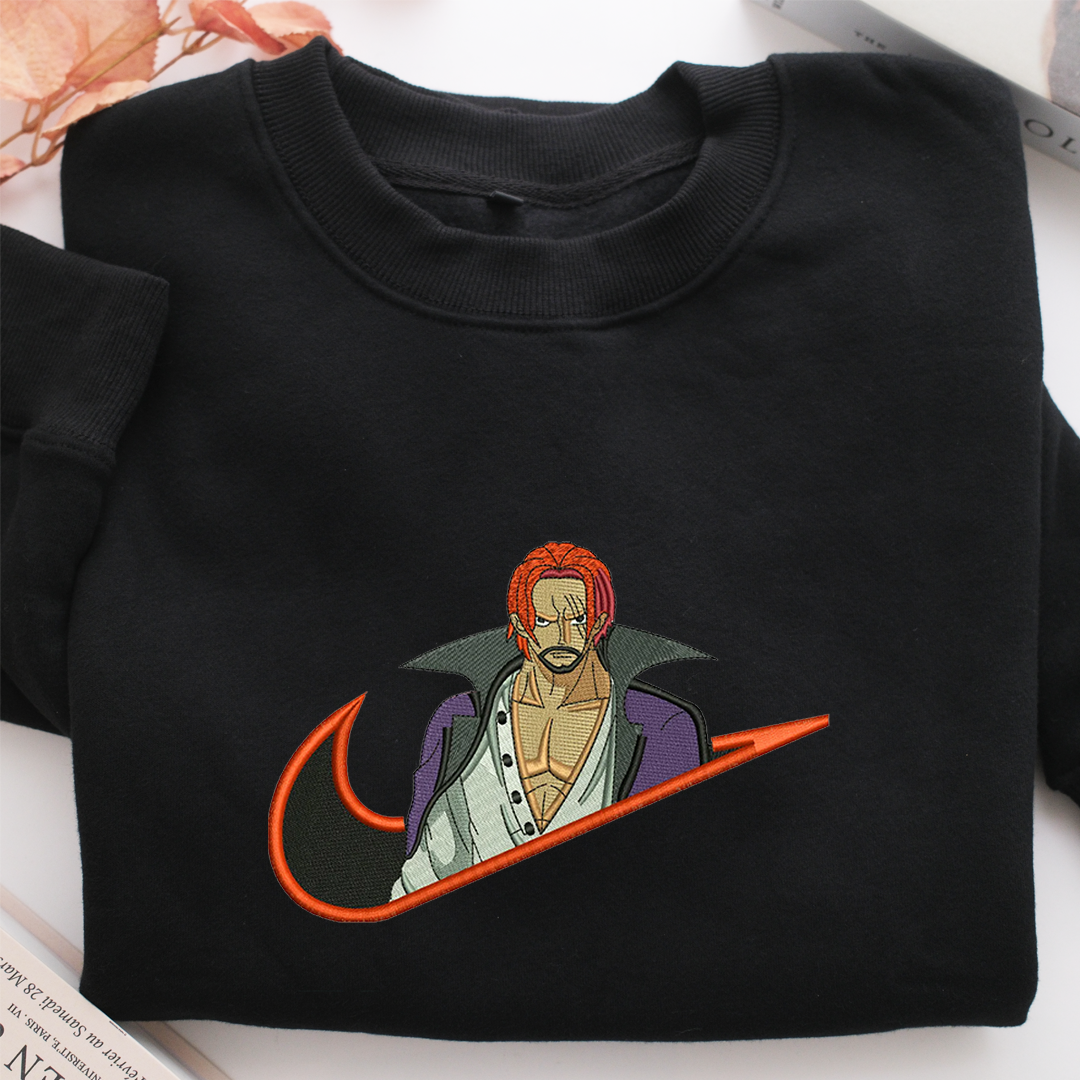 Akagami Shanks Swoosh Nike Embroidered Sweatshirt, Nike Movie Inspired, Valentine's Day Gifts Idea For Him Her