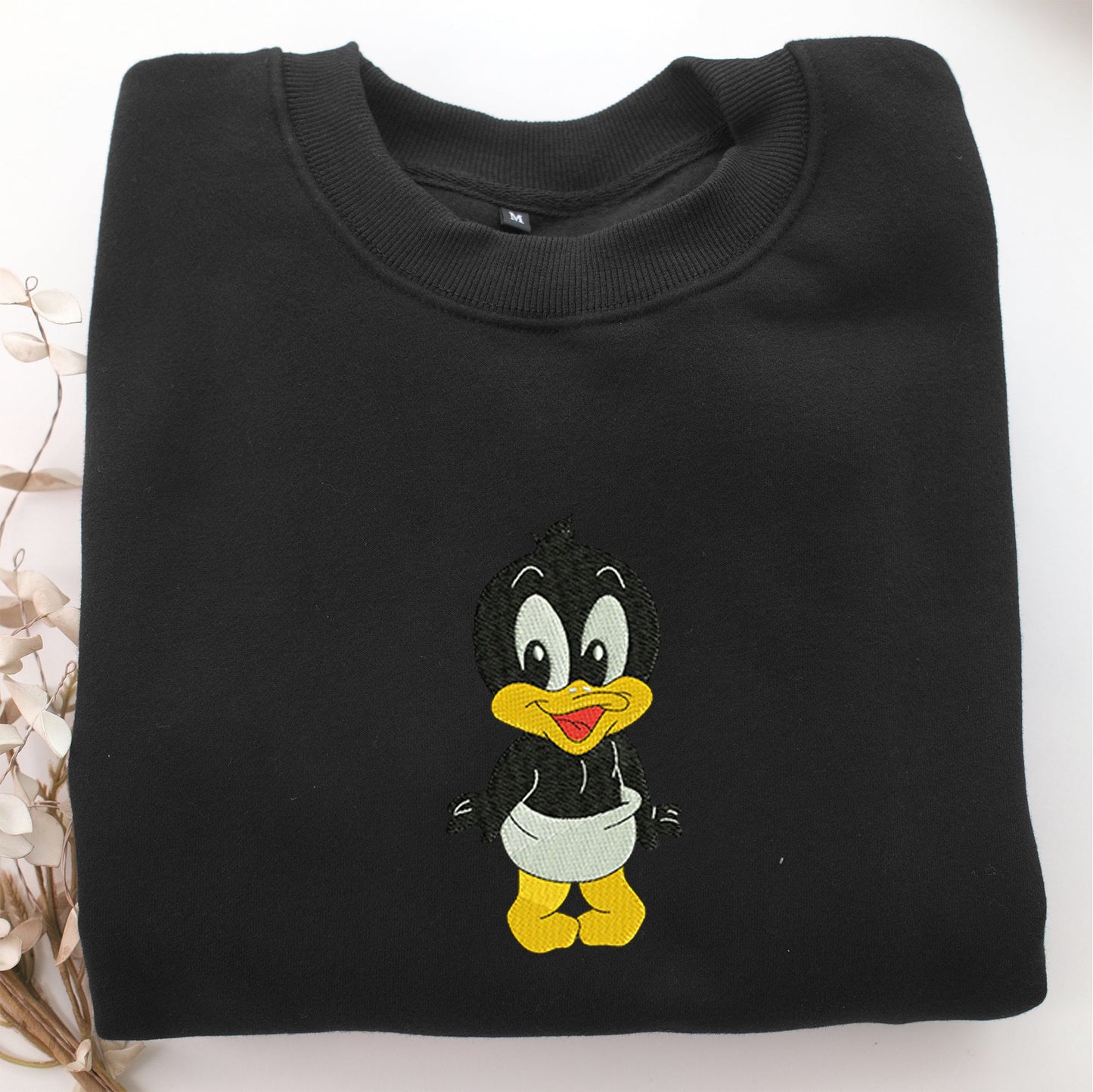 Chibi Daffy Duck Embroidery, Disneyland Embroidered Sweatshirt, Movie Disney Inspired, Valentine's Day Gifts Idea For Him Her