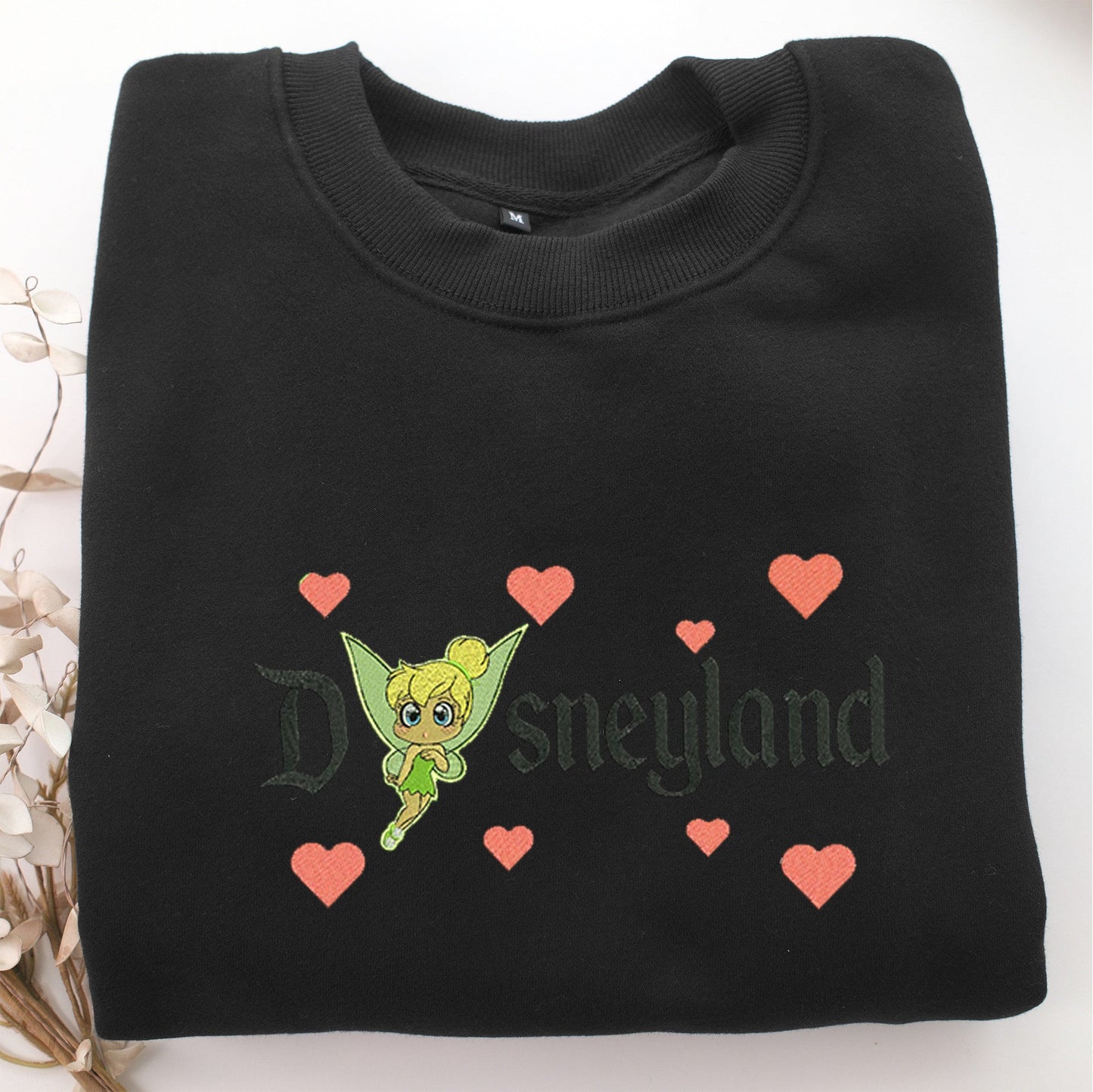 Chibi Tinkerbell Disneyland Embroidery, Disneyland Embroidered Sweatshirt, Movie Disney Inspired, Valentine's Day Gifts Idea For Him Her