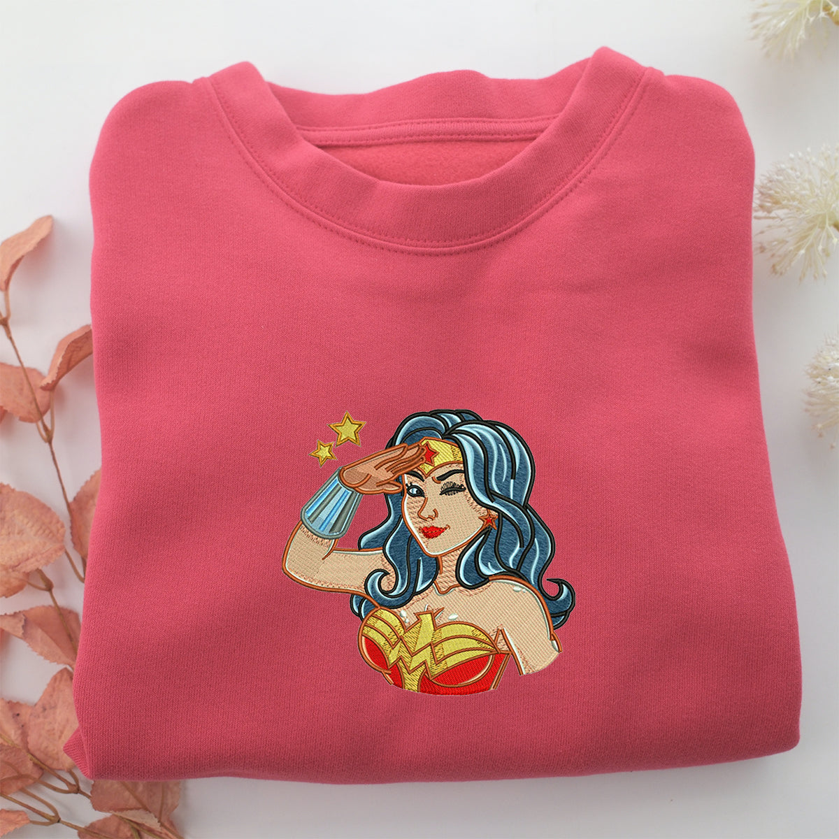 Wonder Woman Embroidery, Disneyland Embroidered Sweatshirt, Movie Disney Inspired, Valentine's Day Gifts Idea For Him Her