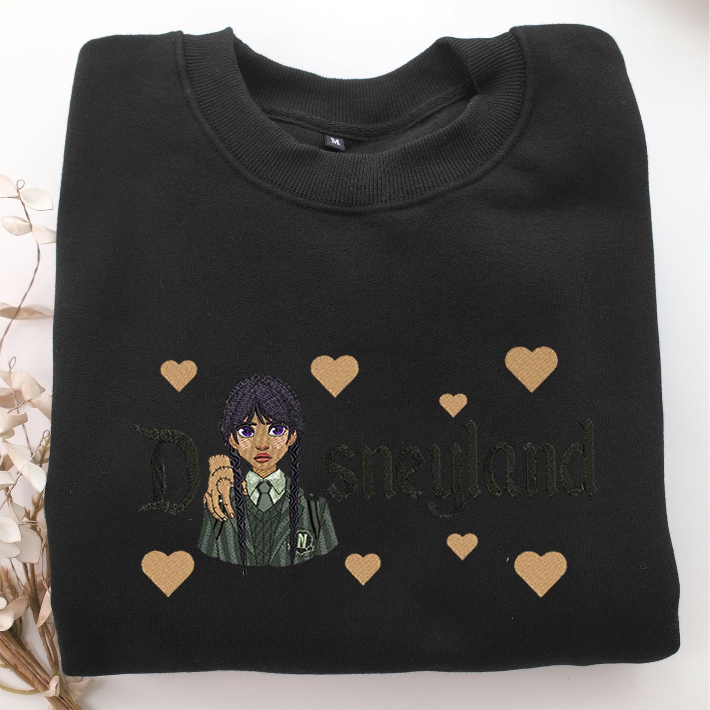 Wednesday Disneyland Embroidery, Disneyland Embroidered Sweatshirt, Movie Disney Inspired, Valentine's Day Gifts Idea For Him Her