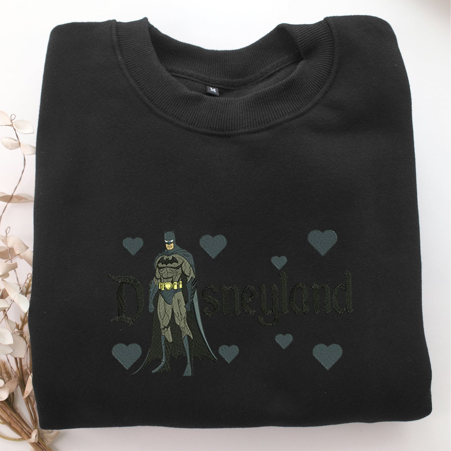 Batman Disneyland Embroidery, Disneyland Embroidered Sweatshirt, Movie Disney Inspired, Valentine's Day Gifts Idea For Him Her