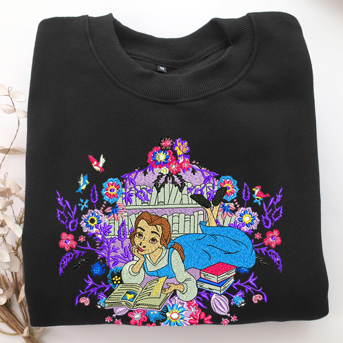 Belle Embroidery, Disneyland Embroidered Sweatshirt, Movie Disney Inspired, Valentine's Day Gifts Idea For Him Her