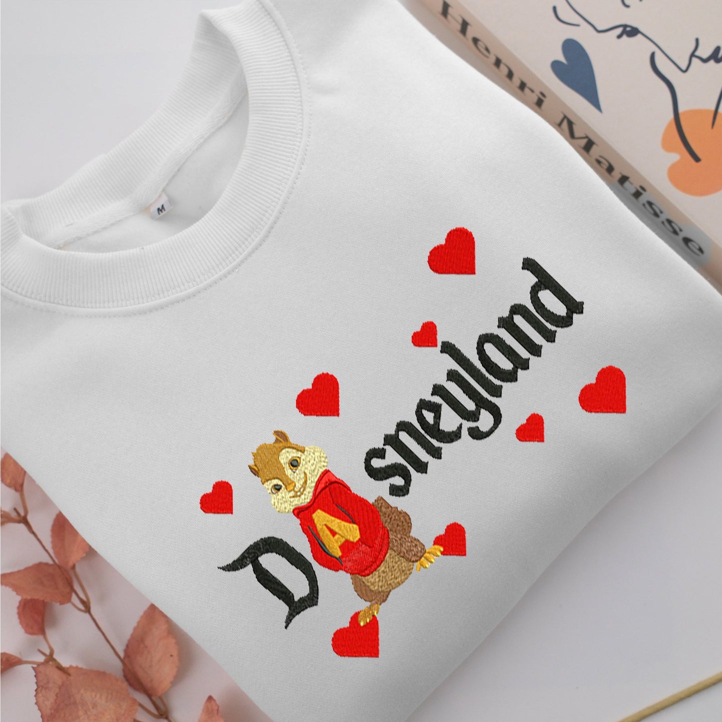 Alvin Seville Disneyland Embroidery, Disneyland Embroidered Sweatshirt, Movie Disney Inspired, Valentine's Day Gifts Idea For Him Her