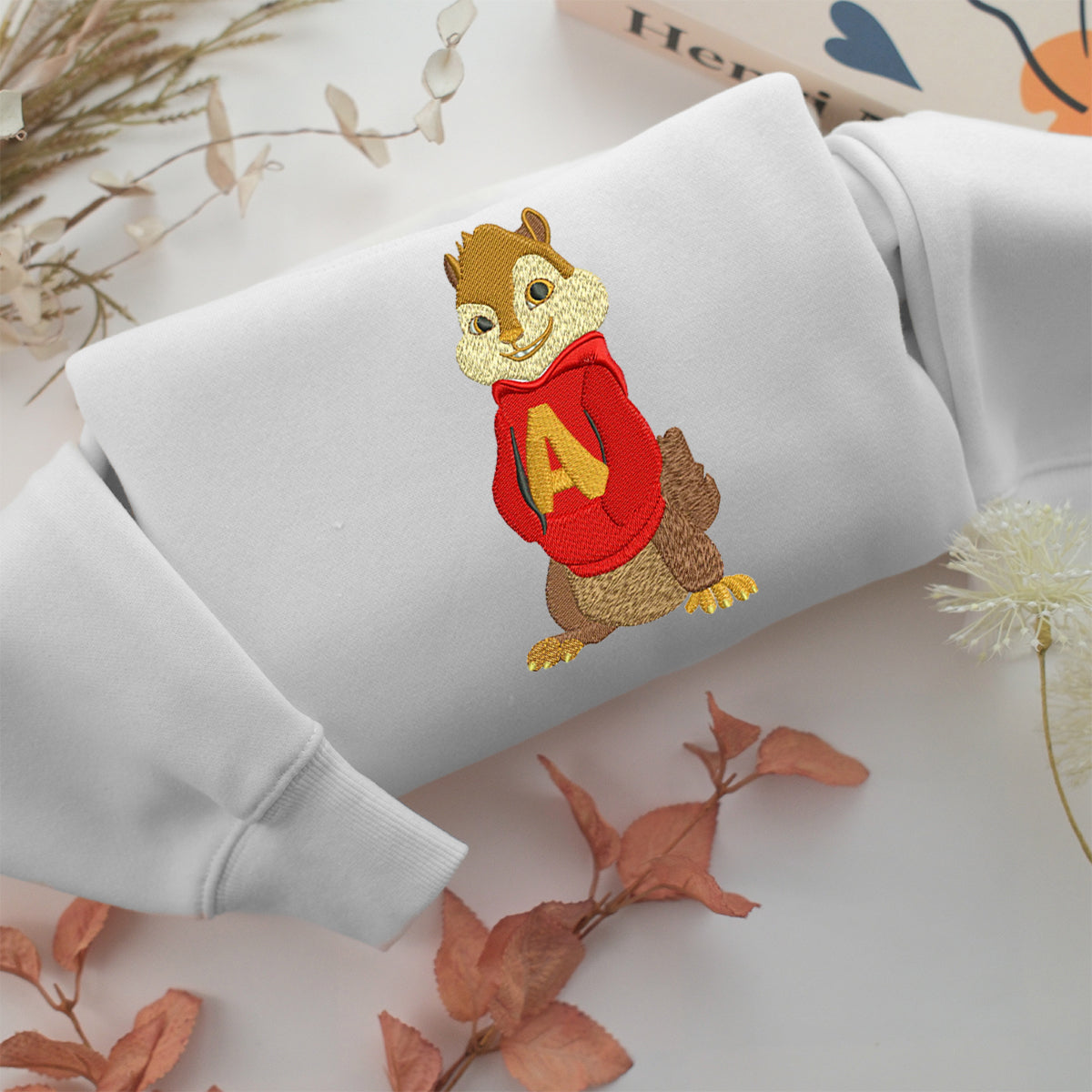 Alvin Seville Embroidery, Disneyland Embroidered Sweatshirt, Movie Disney Inspired, Valentine's Day Gifts Idea For Him Her
