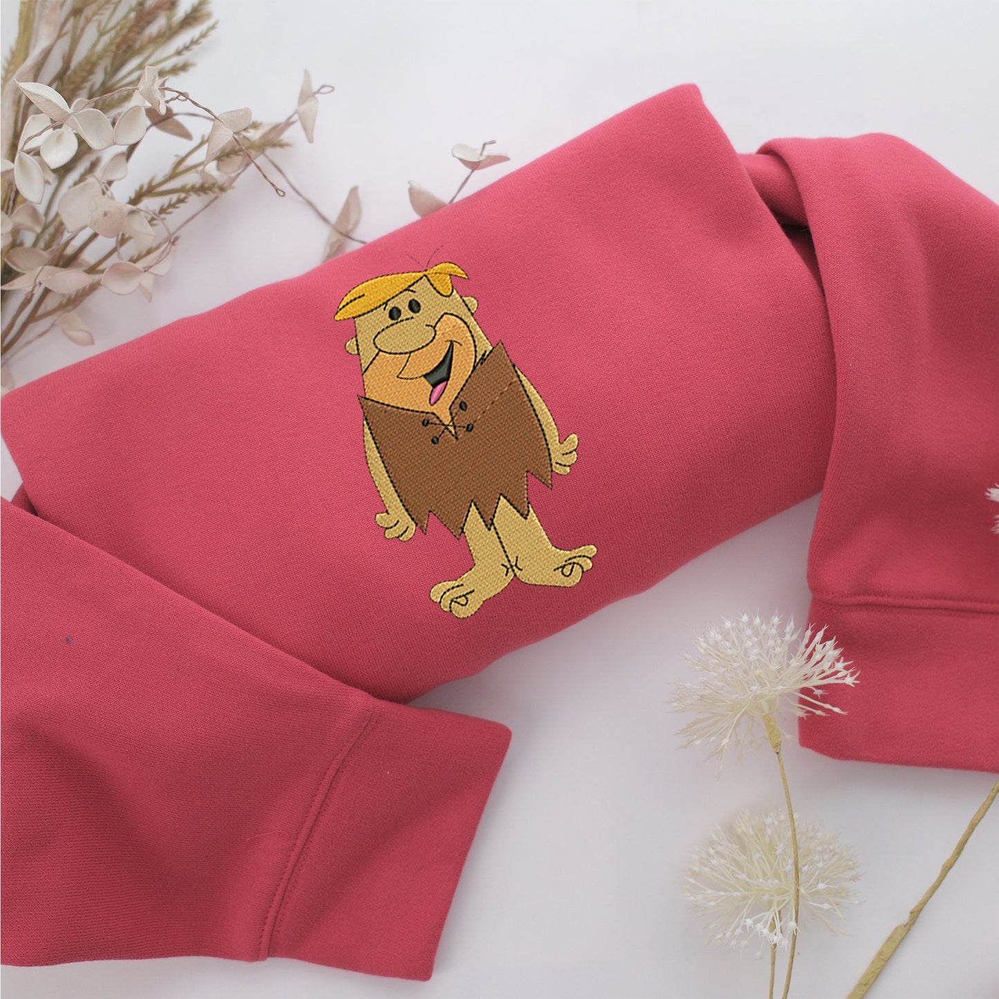 Barney Rubble Embroidery, Disneyland Embroidered Sweatshirt, Movie Disney Inspired, Valentine's Day Gifts Idea For Him Her