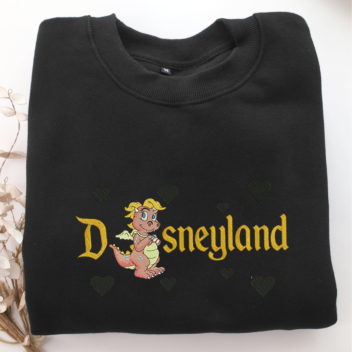Cassie Dragon Disneyland Tales Embroidery, Disneyland Embroidered Sweatshirt, Movie Disney Inspired, Valentine's Day Gifts Idea For Him Her