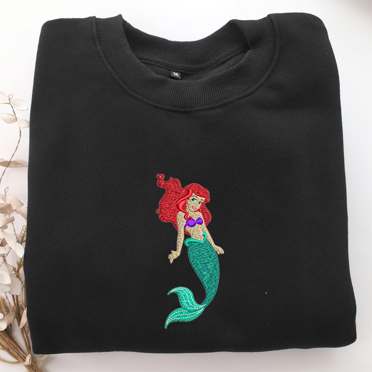 Ariel v4 Embroidery, Disneyland Embroidered Sweatshirt, Movie Disney Inspired, Valentine's Day Gifts Idea For Him Her
