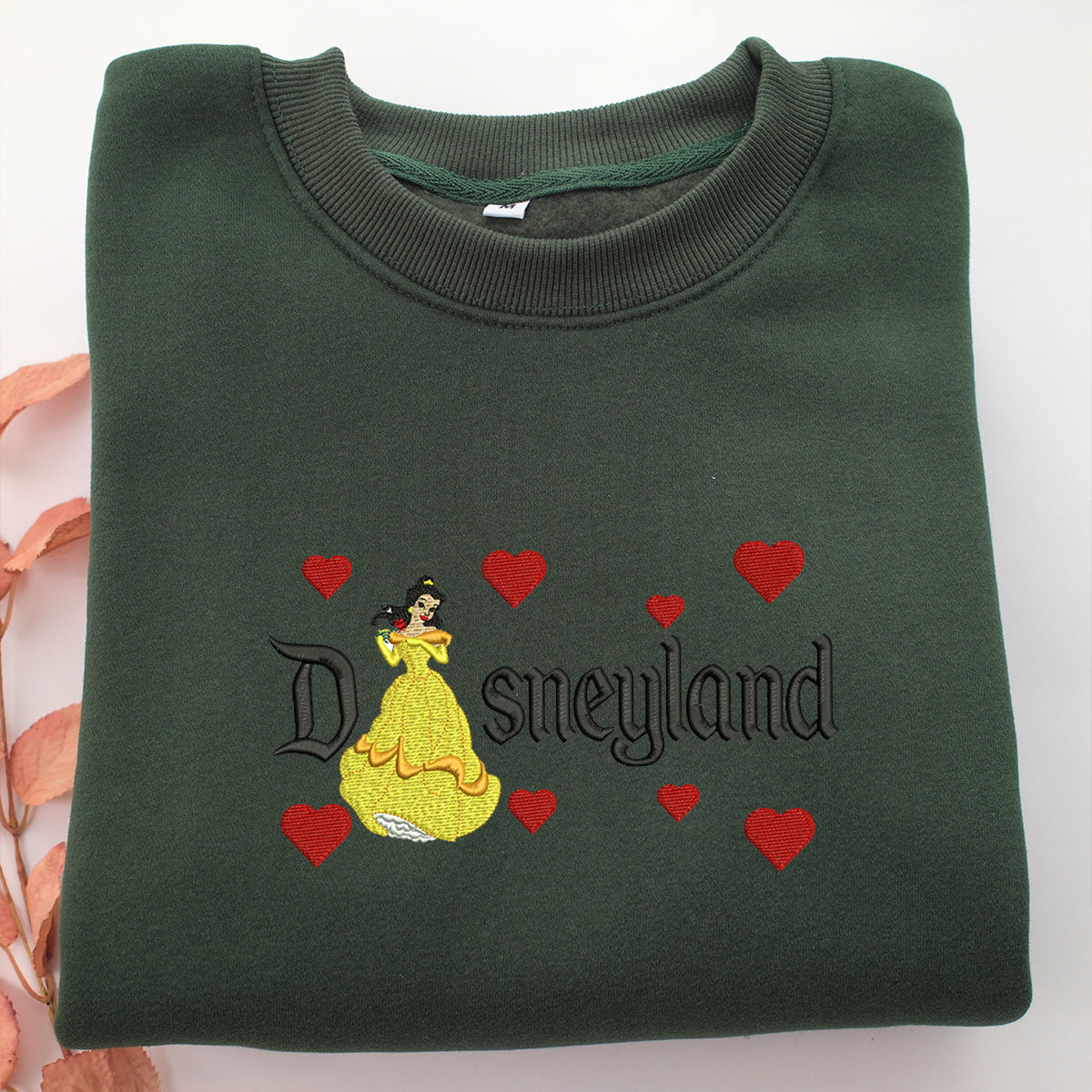 Belle v1 Disneyland Embroidery, Disneyland Embroidered Sweatshirt, Movie Disney Inspired, Valentine's Day Gifts Idea For Him Her