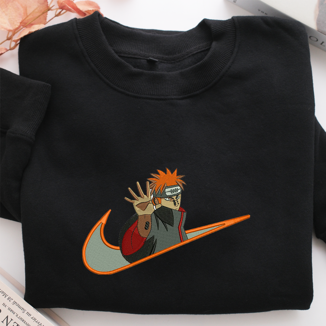 Yahiko Pain Swoosh Nike Embroidered Sweatshirt, Nike Movie Inspired, Valentine's Day Gifts Idea For Him Her