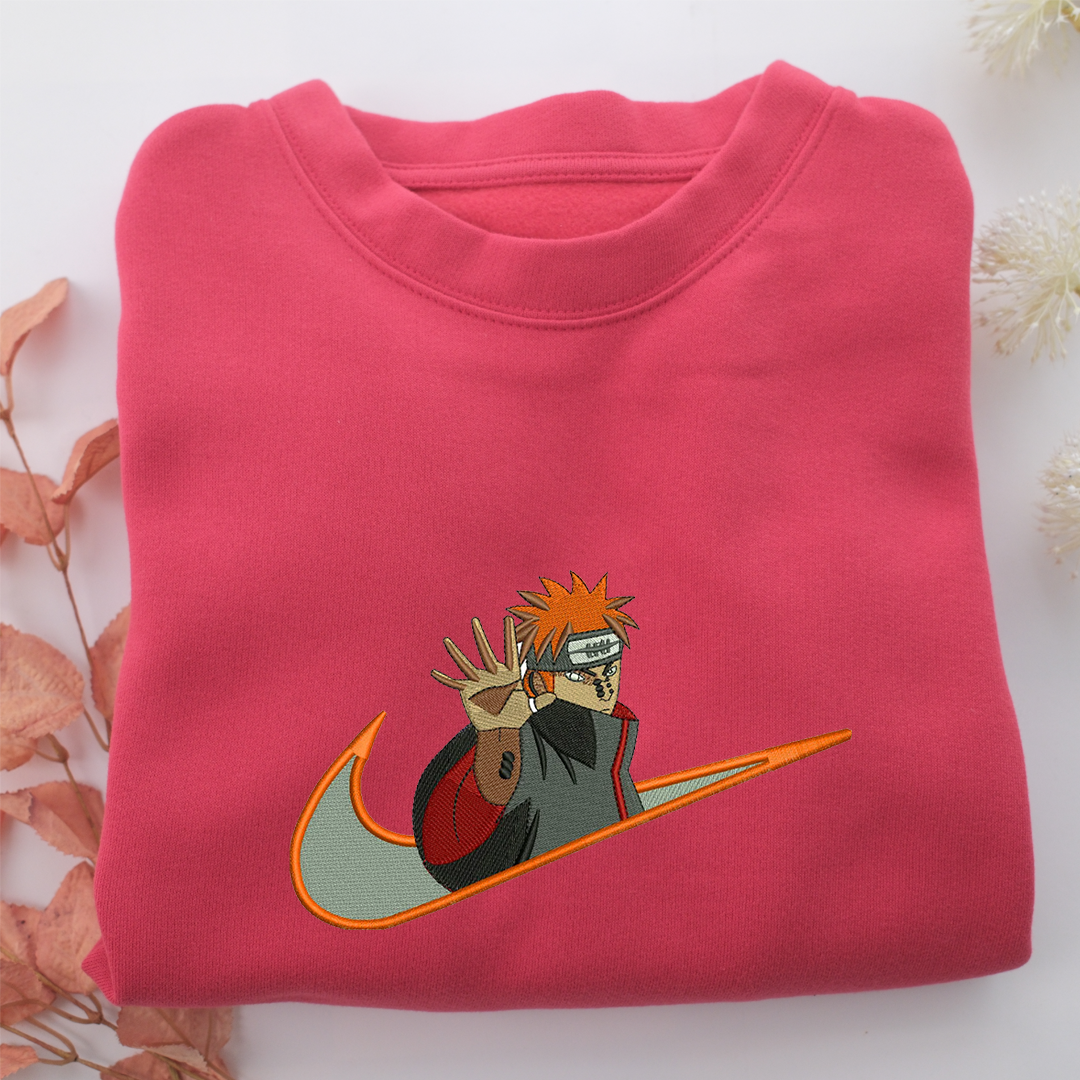 Yahiko Pain Swoosh Nike Embroidered Sweatshirt, Nike Movie Inspired, Valentine's Day Gifts Idea For Him Her