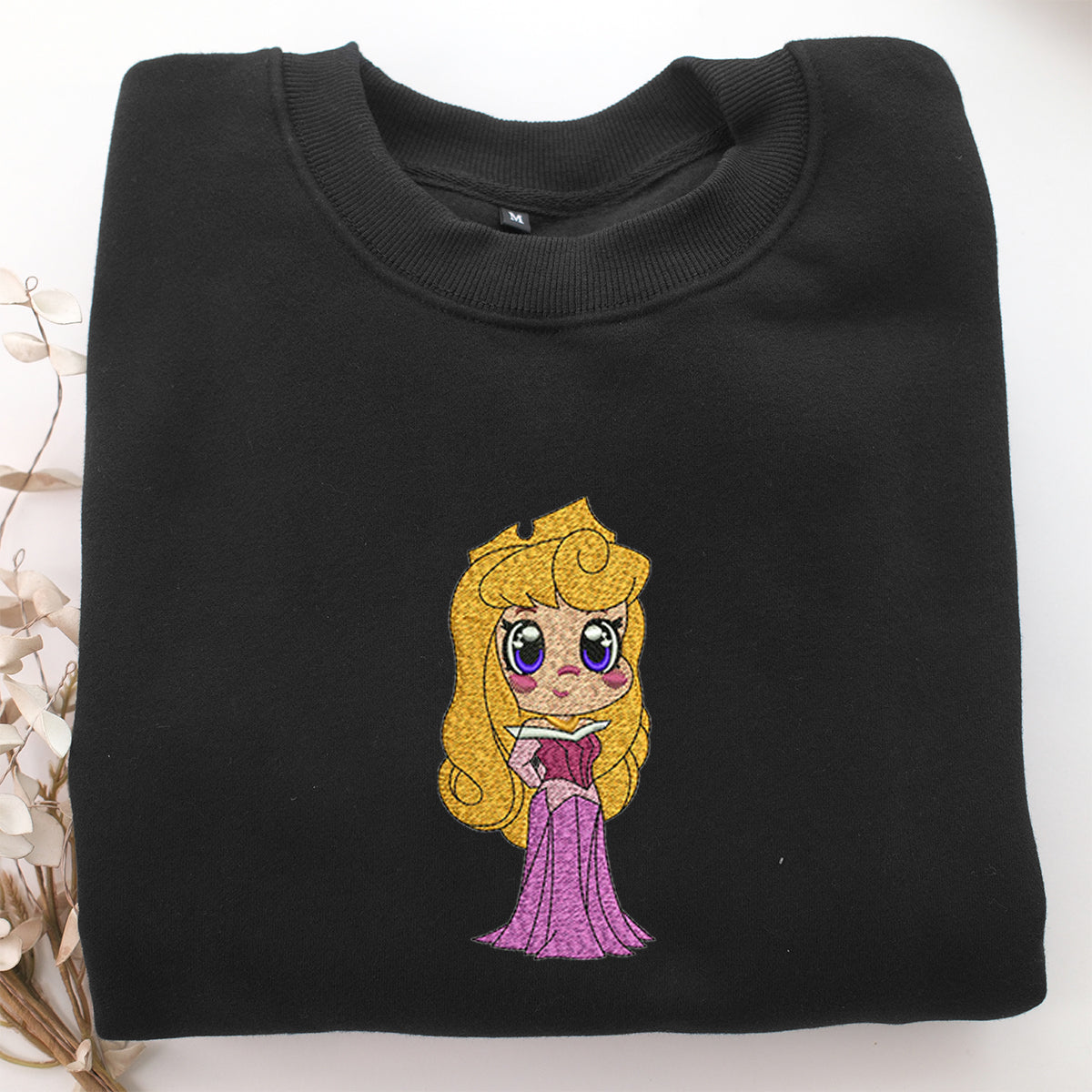 Chibi Aurora Embroidery, Disneyland Embroidered Sweatshirt, Movie Disney Inspired, Valentine's Day Gifts Idea For Him Her