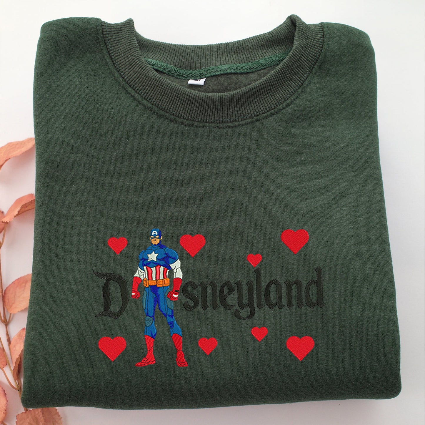 Captain America Disneyland Embroidery, Disneyland Embroidered Sweatshirt, Movie Disney Inspired, Valentine's Day Gifts Idea For Him Her