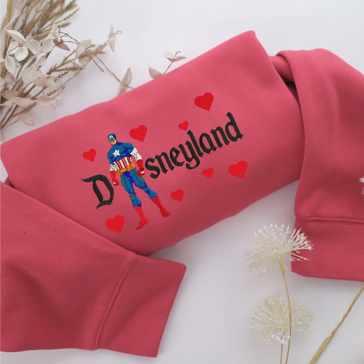 Captain America Disneyland Embroidery, Disneyland Embroidered Sweatshirt, Movie Disney Inspired, Valentine's Day Gifts Idea For Him Her