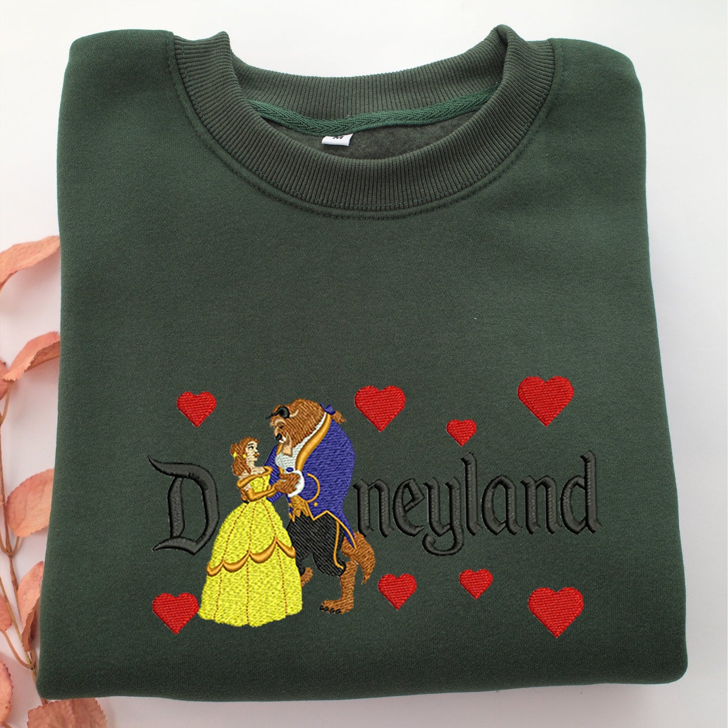 Beauty and The Beast Disneyland Embroidery, Disneyland Embroidered Sweatshirt, Movie Disney Inspired, Valentine's Day Gifts Idea For Him Her