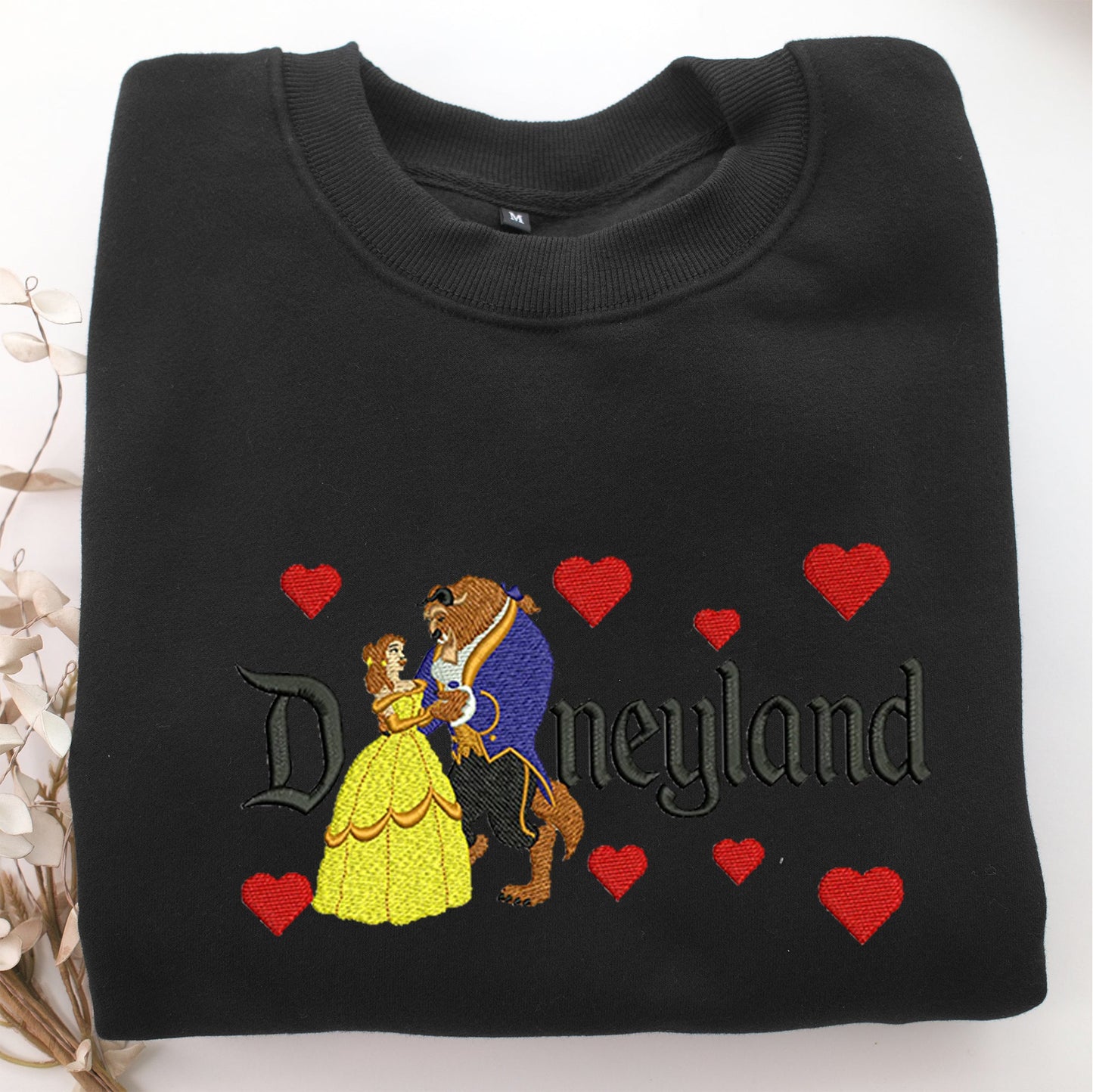 Beauty and The Beast Disneyland Embroidery, Disneyland Embroidered Sweatshirt, Movie Disney Inspired, Valentine's Day Gifts Idea For Him Her