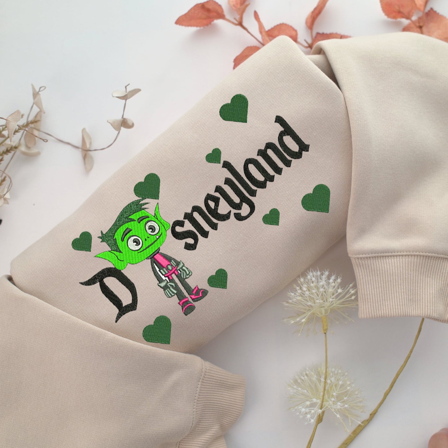 Beast Boy Disneyland Embroidery, Disneyland Embroidered Sweatshirt, Movie Disney Inspired, Valentine's Day Gifts Idea For Him Her