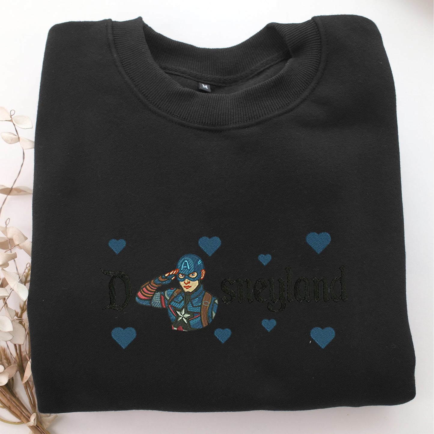 Captain America Half Disney Embroidery, Disneyland Embroidered Sweatshirt, Movie Disney Inspired, Valentine's Day Gifts Idea For Him Her