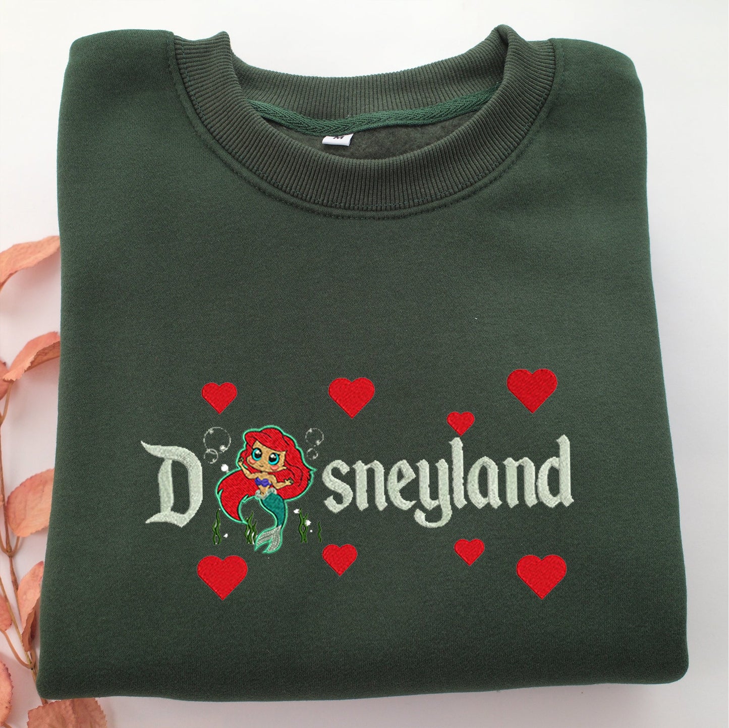 Chibi Ariel Disneyland Embroidery, Disneyland Embroidered Sweatshirt, Movie Disney Inspired, Valentine's Day Gifts Idea For Him Her