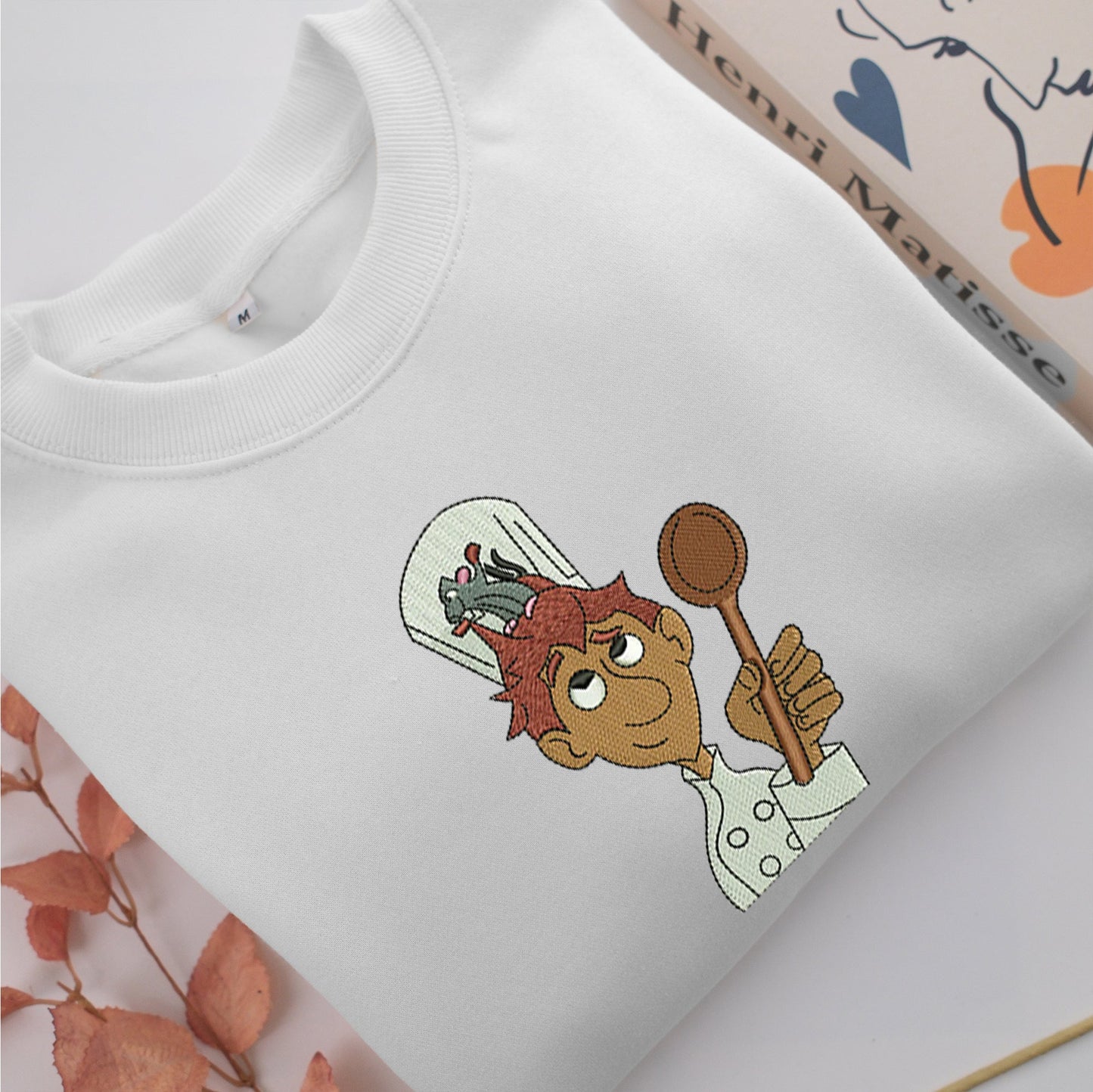 Alfredo Linguini Embroidery, Disneyland Embroidered Sweatshirt, Movie Disney Inspired, Valentine's Day Gifts Idea For Him Her