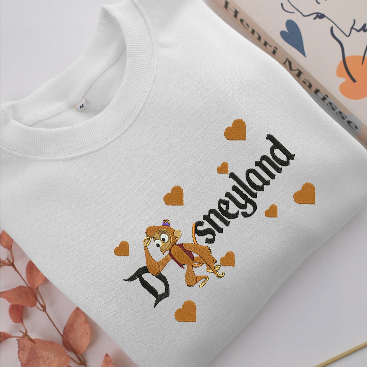 Aladdin Abu Disneyland Embroidery, Disneyland Embroidered Sweatshirt, Movie Disney Inspired, Valentine's Day Gifts Idea For Him Her