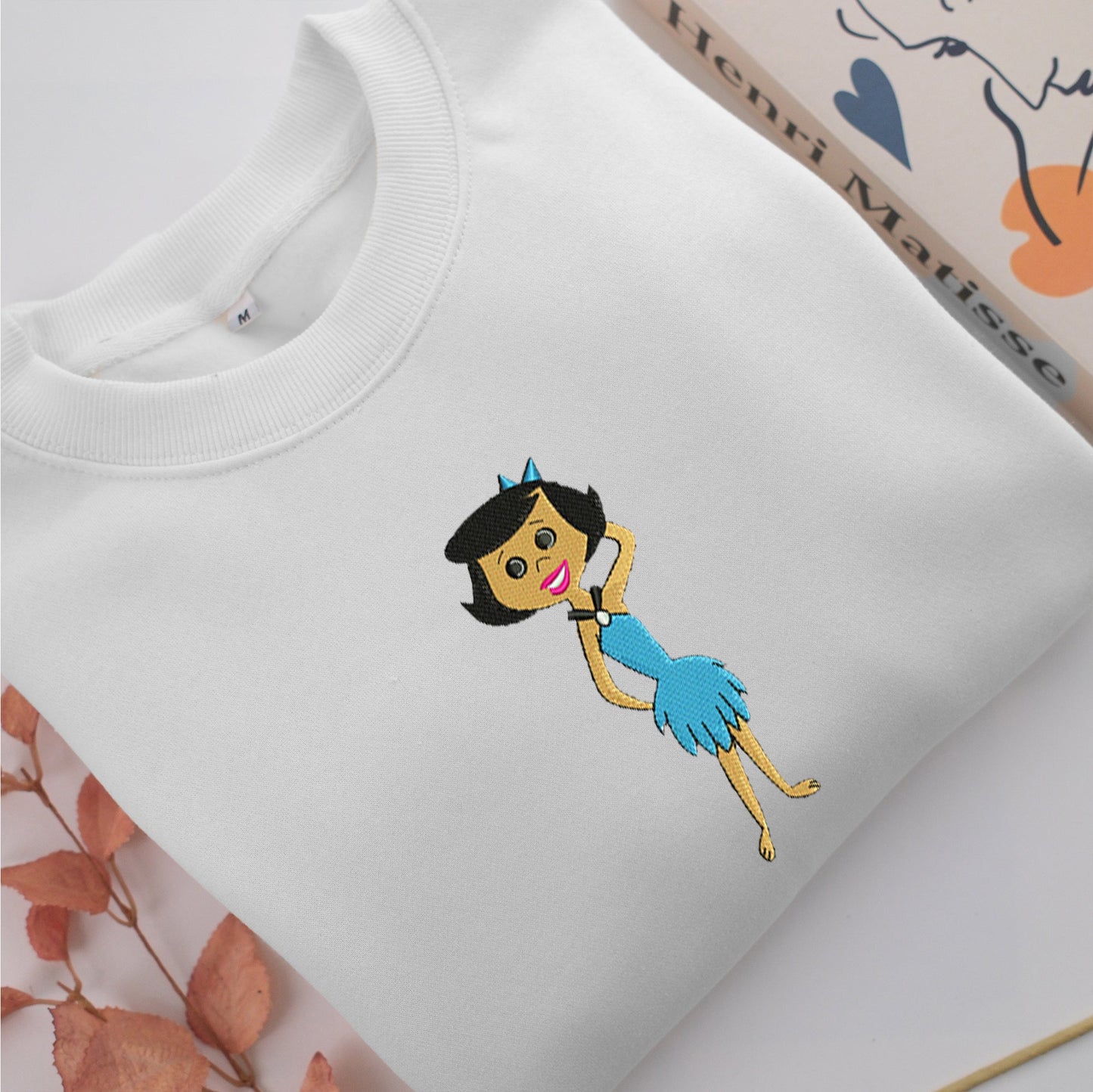 Betty Rubble Embroidery, Disneyland Embroidered Sweatshirt, Movie Disney Inspired, Valentine's Day Gifts Idea For Him Her