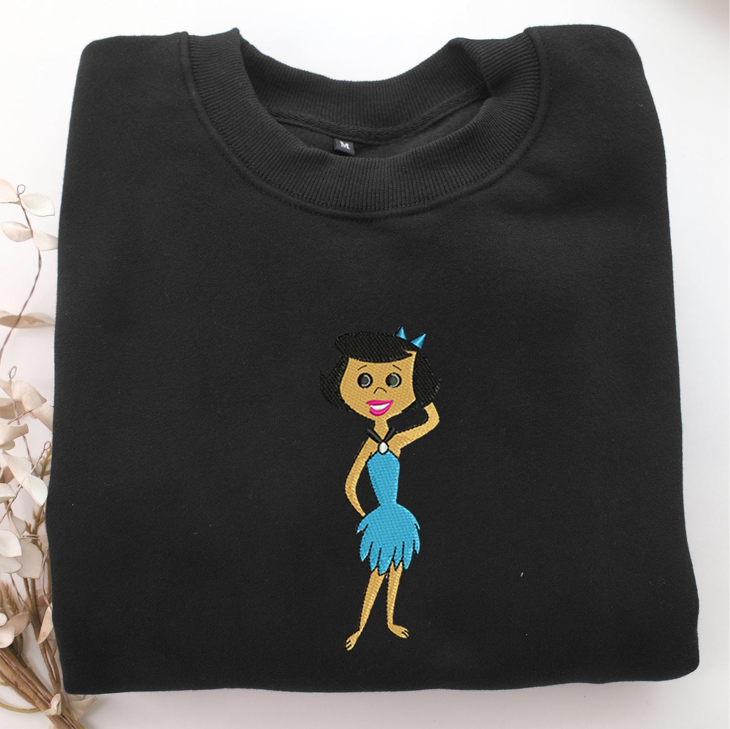 Betty Rubble Embroidery, Disneyland Embroidered Sweatshirt, Movie Disney Inspired, Valentine's Day Gifts Idea For Him Her