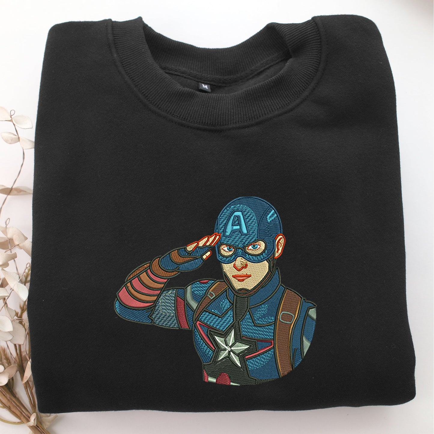Captain America Half Embroidery, Disneyland Embroidered Sweatshirt, Movie Disney Inspired, Valentine's Day Gifts Idea For Him Her