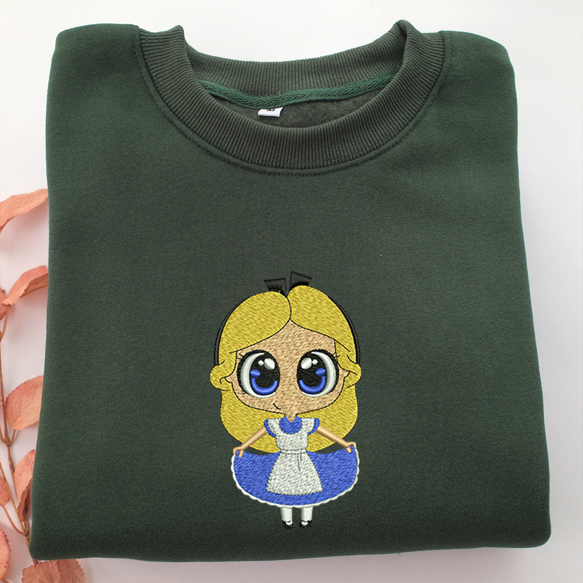Chibi Alice Embroidery, Disneyland Embroidered Sweatshirt, Movie Disney Inspired, Valentine's Day Gifts Idea For Him Her
