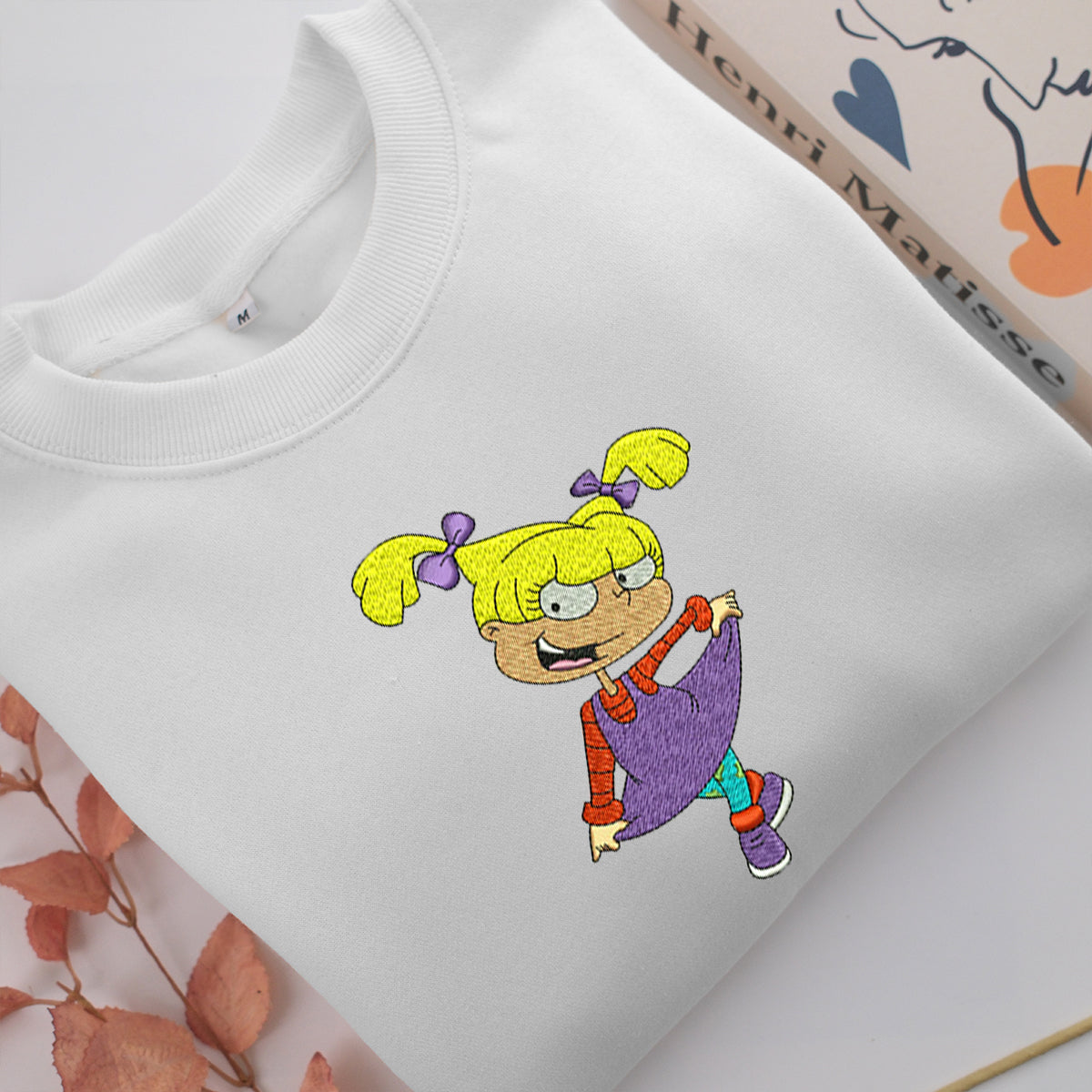 Angelica Pickles Embroidery, Disneyland Embroidered Sweatshirt, Movie Disney Inspired, Valentine's Day Gifts Idea For Him Her