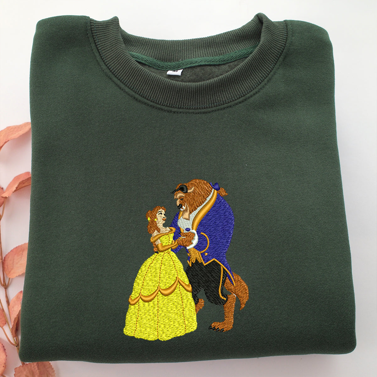 Beauty and The Beast Embroidery, Disneyland Embroidered Sweatshirt, Movie Disney Inspired, Valentine's Day Gifts Idea For Him Her