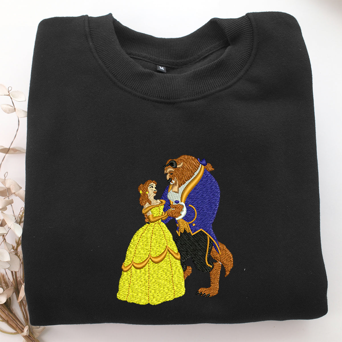 Beauty and The Beast Embroidery, Disneyland Embroidered Sweatshirt, Movie Disney Inspired, Valentine's Day Gifts Idea For Him Her
