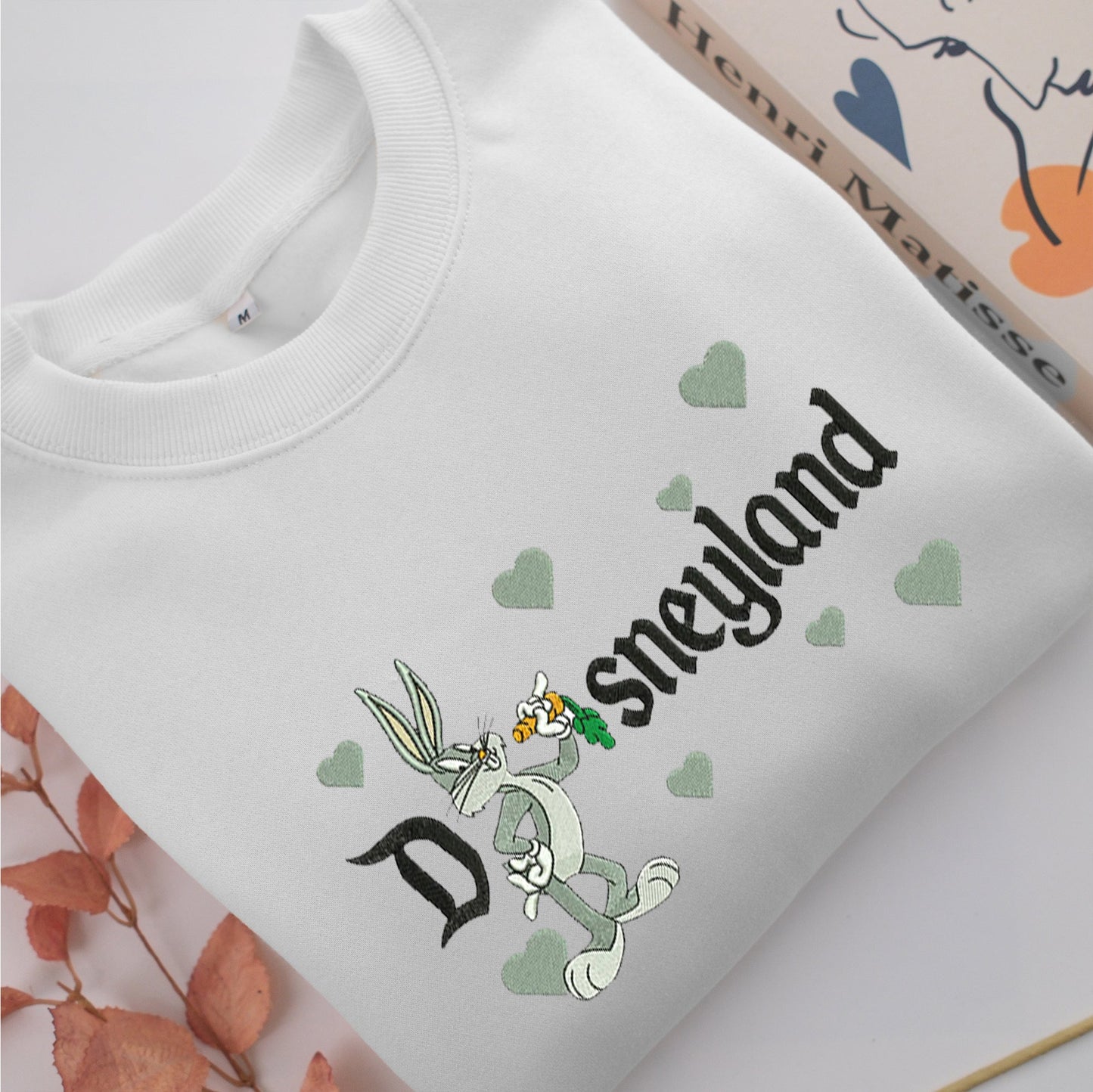 Bugs Bunny Disneyland Embroidery, Disneyland Embroidered Sweatshirt, Movie Disney Inspired, Valentine's Day Gifts Idea For Him Her