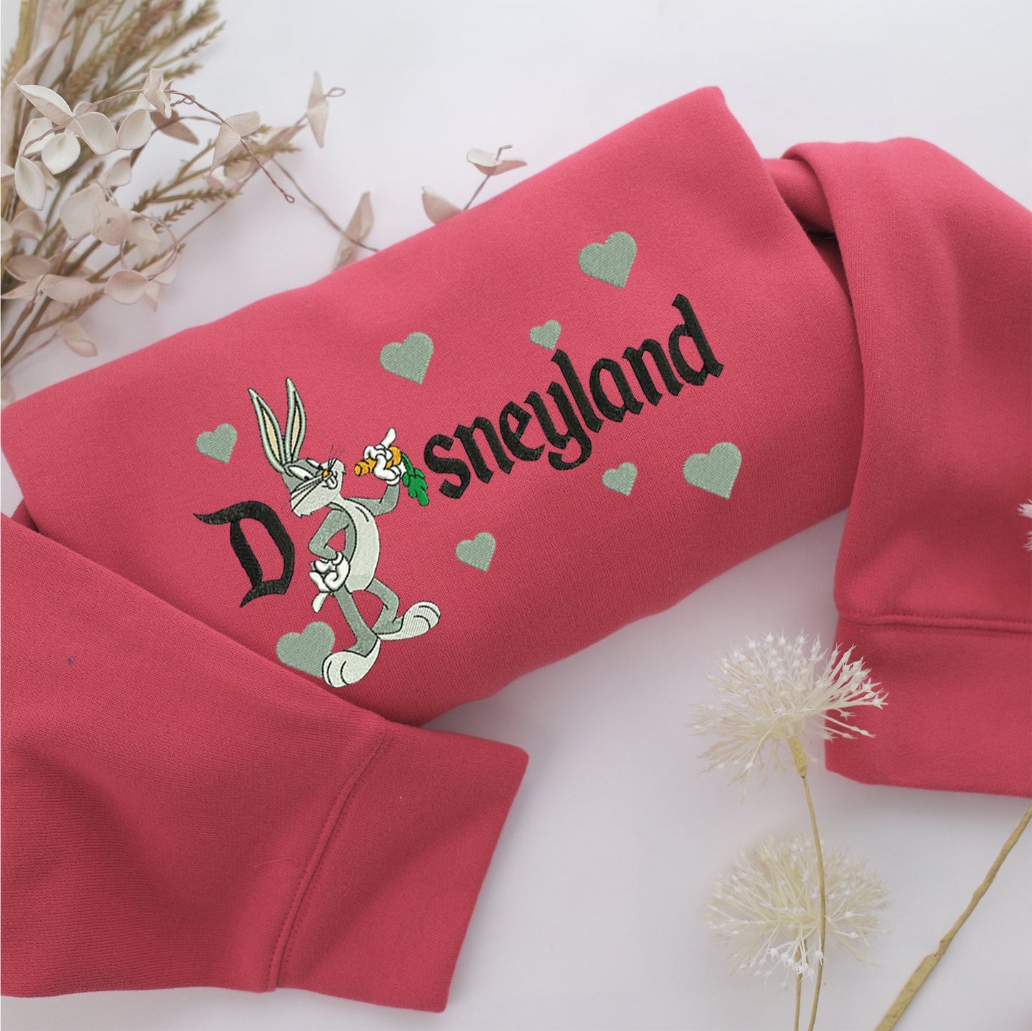 Bugs Bunny Disneyland Embroidery, Disneyland Embroidered Sweatshirt, Movie Disney Inspired, Valentine's Day Gifts Idea For Him Her