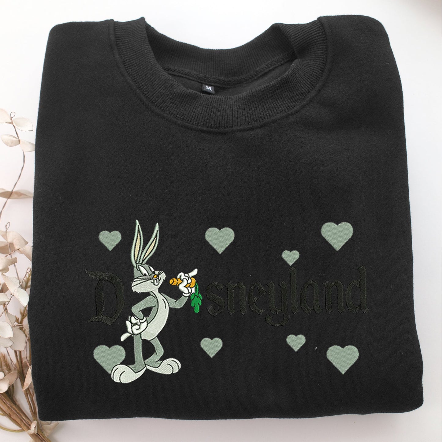 Bugs Bunny Disneyland Embroidery, Disneyland Embroidered Sweatshirt, Movie Disney Inspired, Valentine's Day Gifts Idea For Him Her