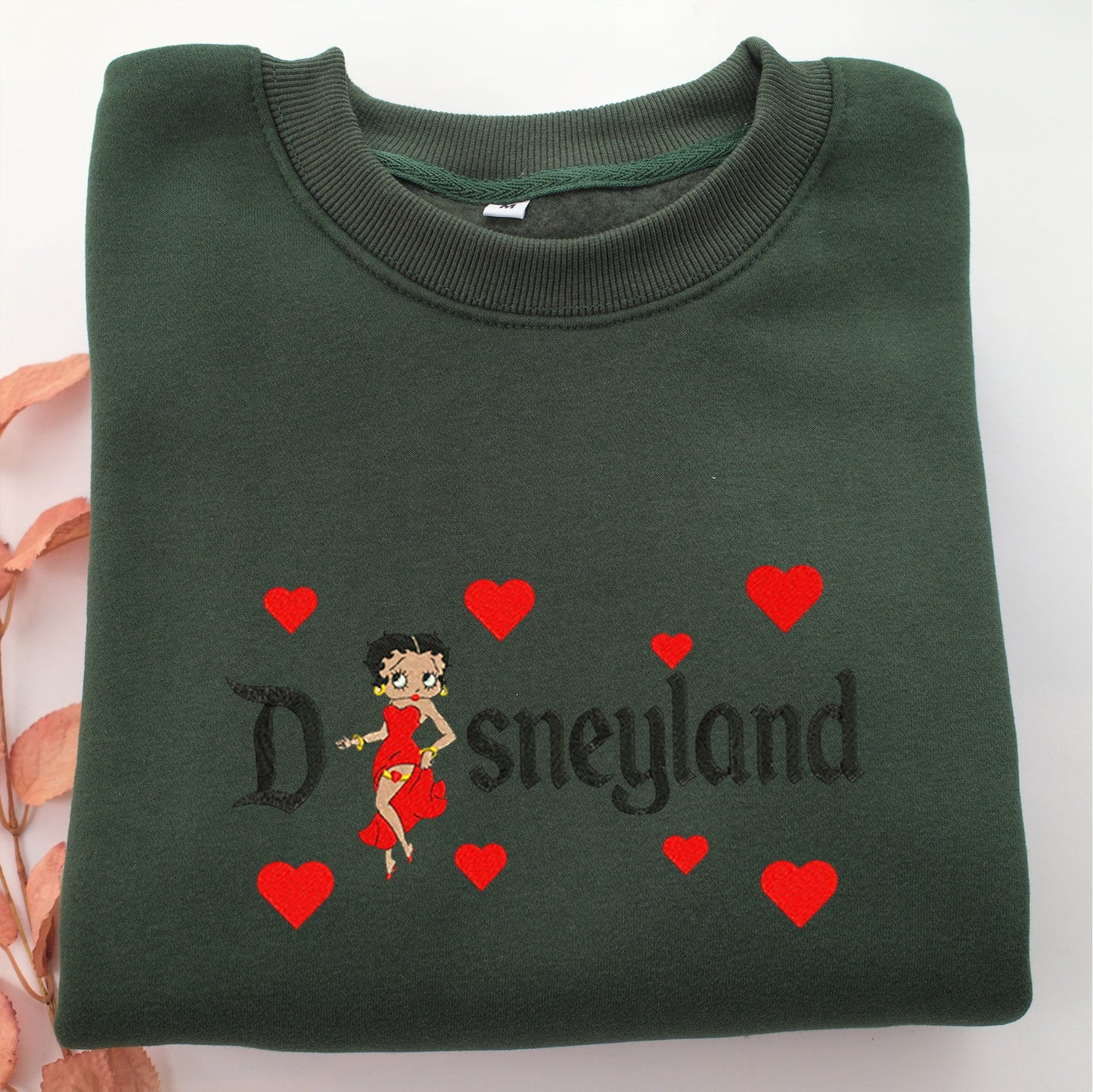 Betty Boop Disneyland Embroidery, Disneyland Embroidered Sweatshirt, Movie Disney Inspired, Valentine's Day Gifts Idea For Him Her